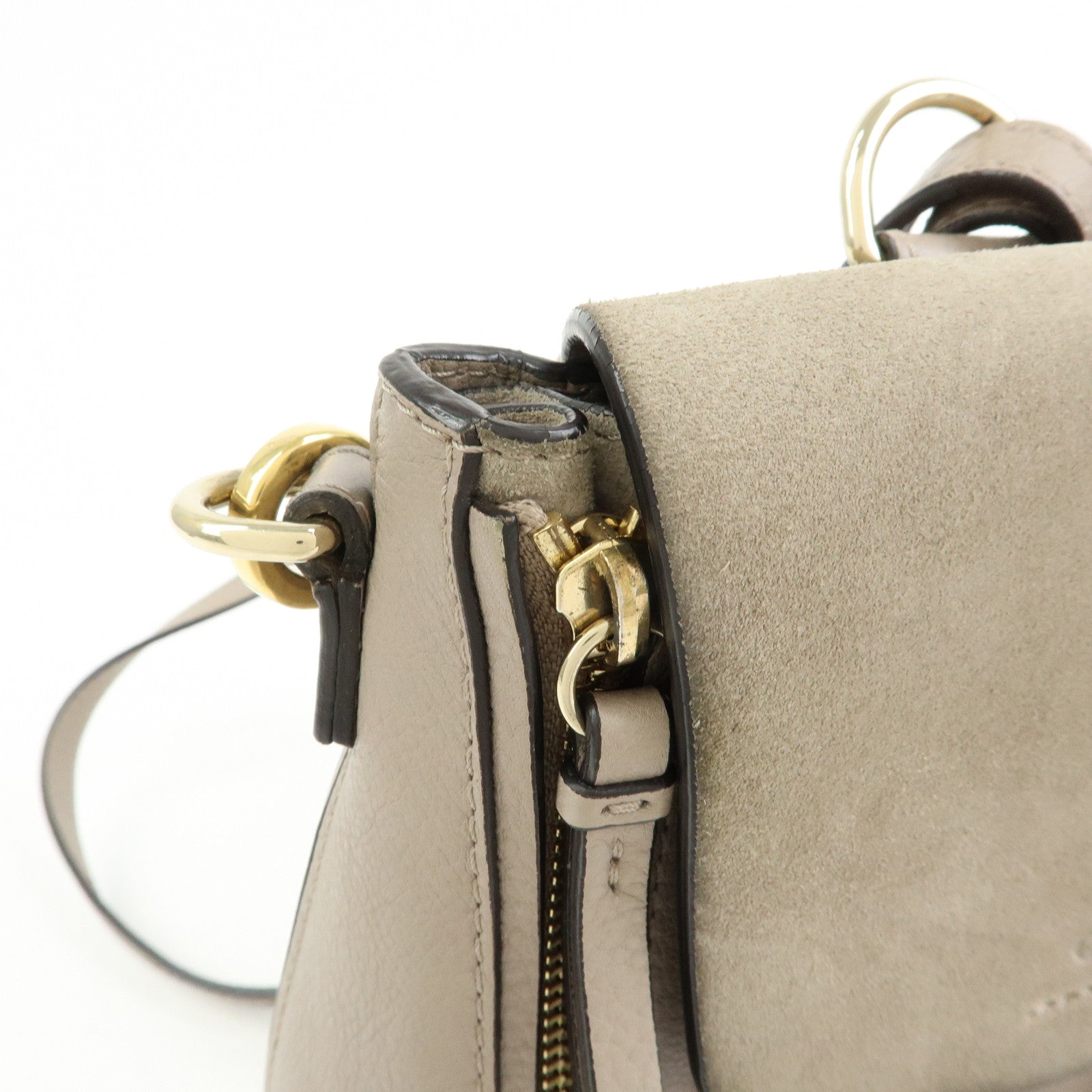 Chloe Faye Suede Leather 2Way Bag Shoulder Bag Backpack Gray