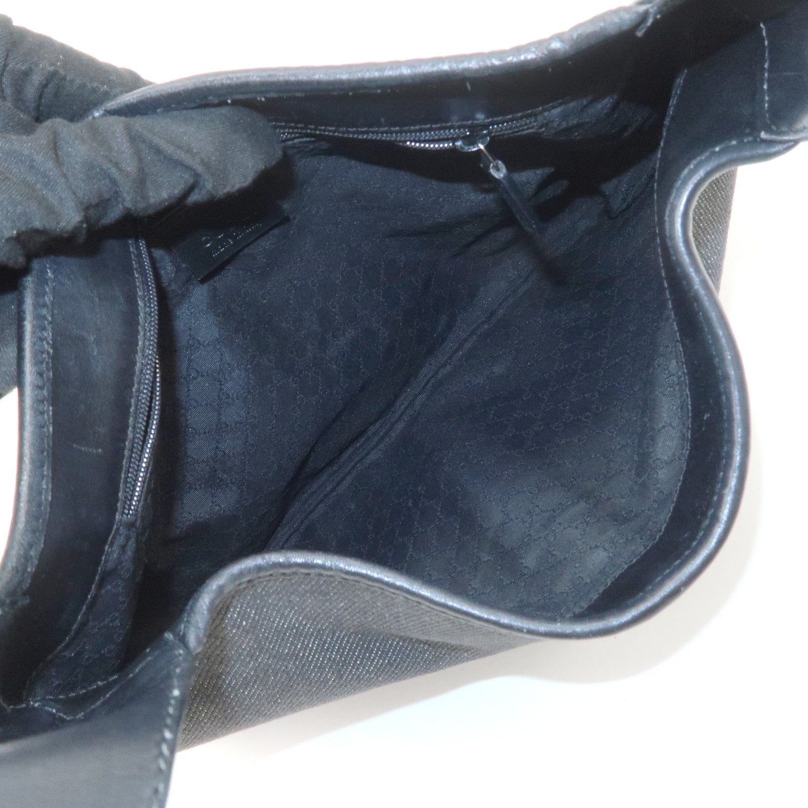 GUCCI Kandensky Denim Leather Shoulder Bag Hand Bag Black 28628