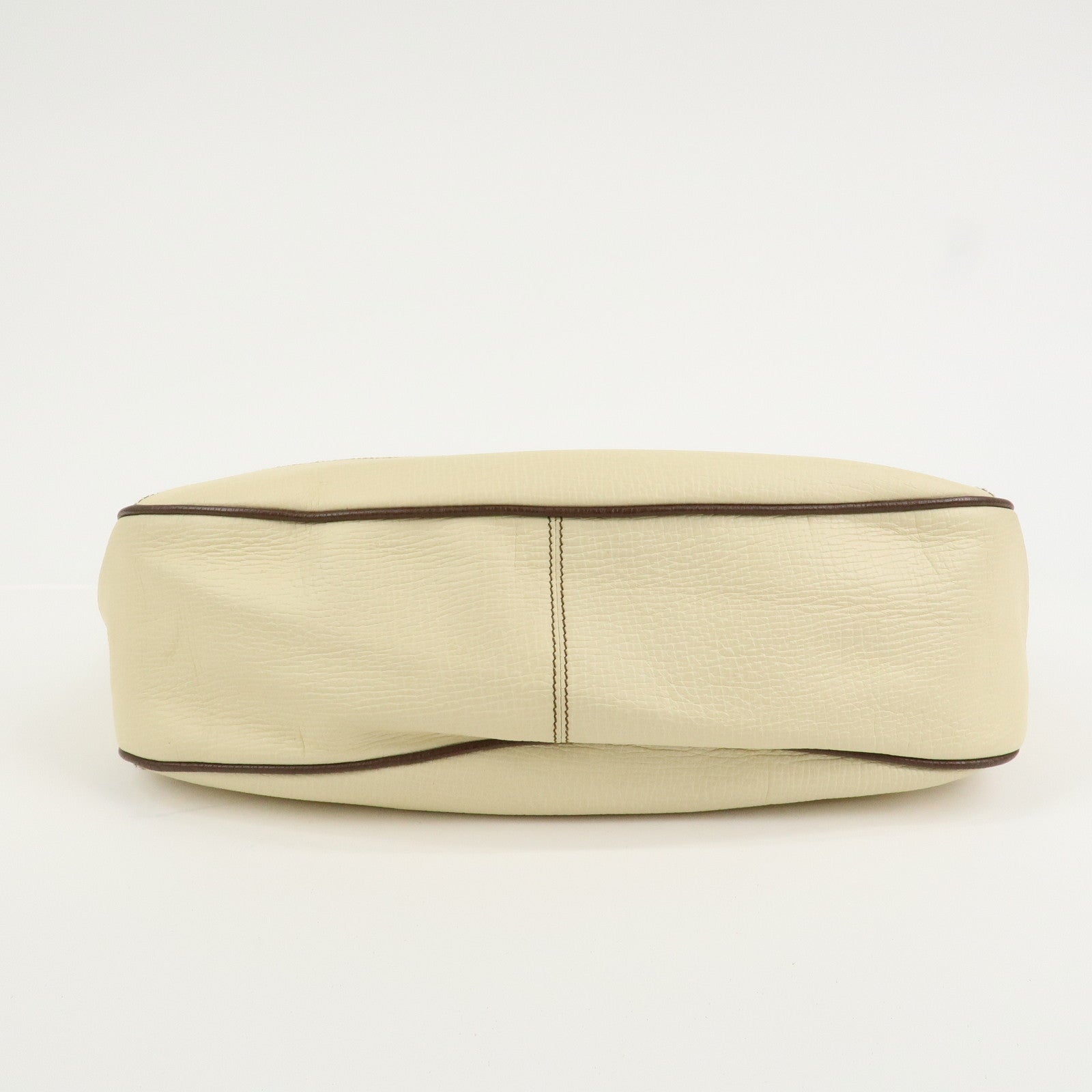 LOEWE Logo Leather Shoulder Bag Hand Bag Ivory