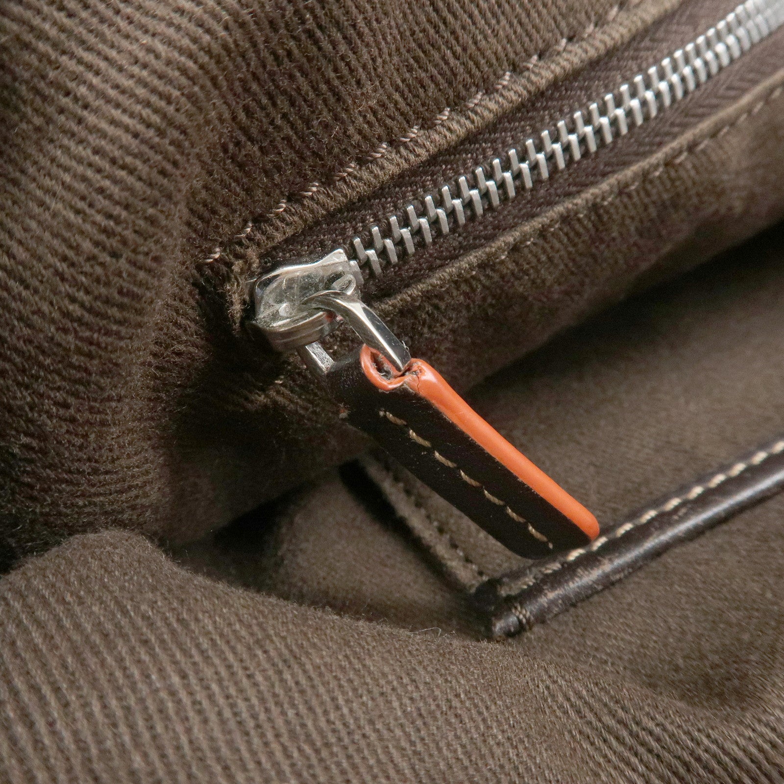 CELINE Macadam Canvas Leather Tote Bag Shoulder Bag Beige Brown