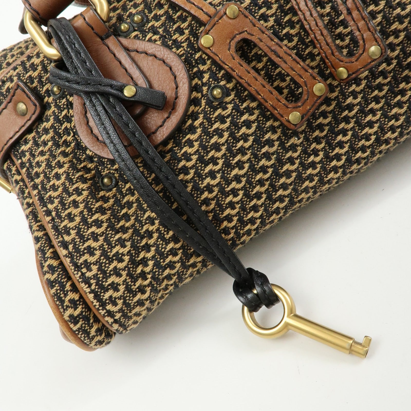 Chloe Paddington Medium Jacquard Leather Hand Bag Brown