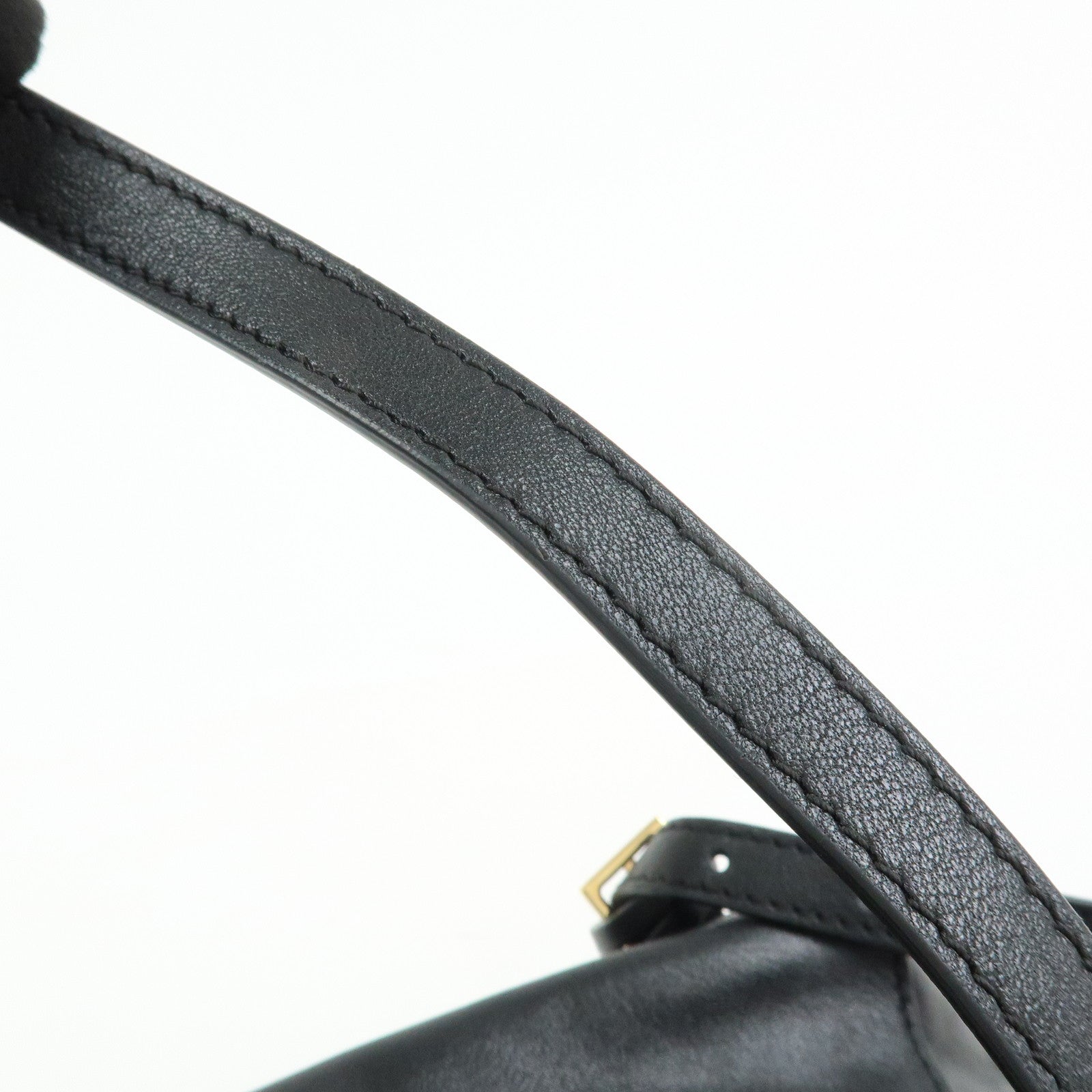 VERSACE Medusa Nappa Leather Bowling Bag Shoulder Bag Black