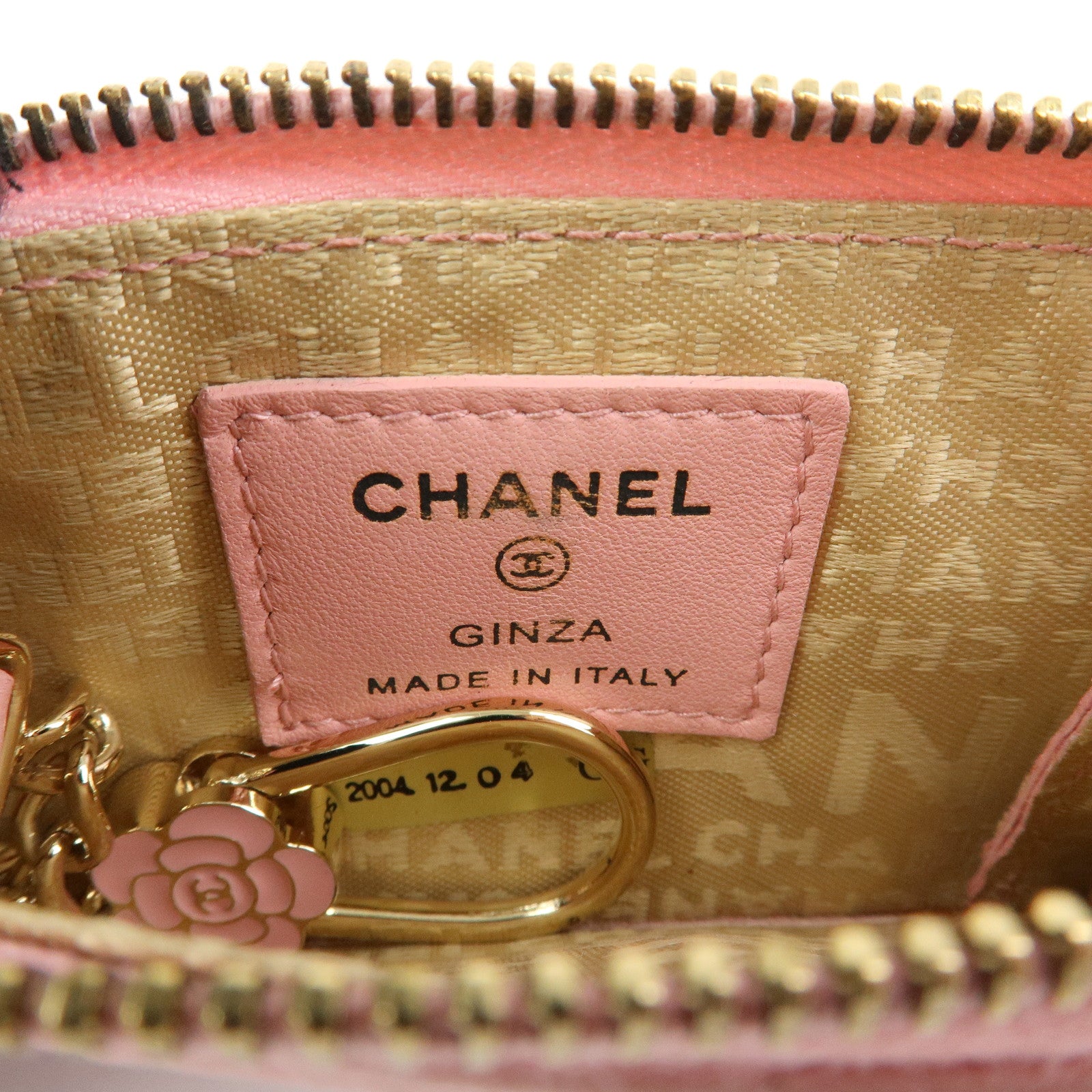 CHANEL Camellia Leather Key Case Coin Case Ginza Exclusive Pink