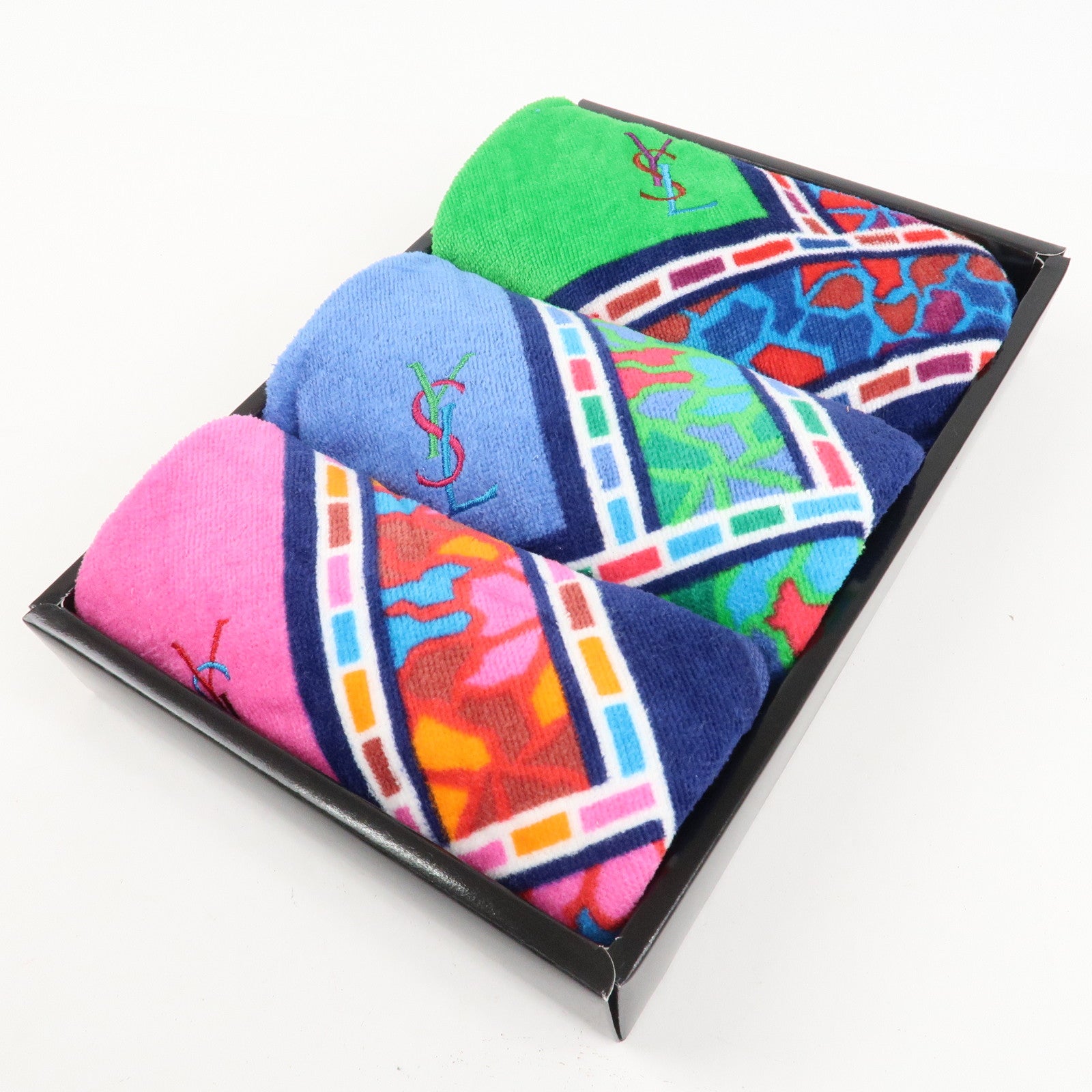 SAINT LAURENT  Set of 3 Cotton 100 % Towel Hand Towel Multicolor Used