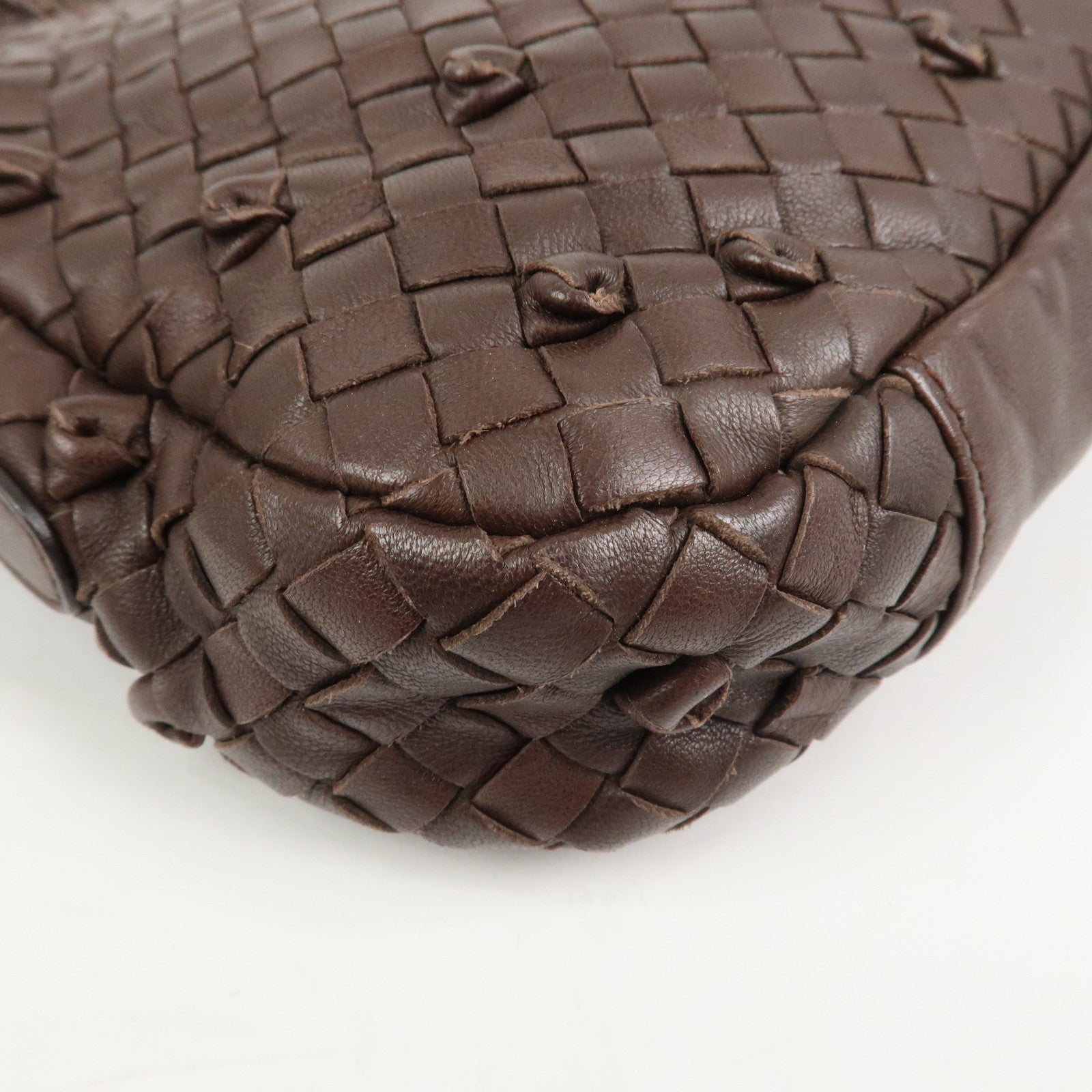 BOTTEGA VENETA Intrecciato Leather Shoulder Bag Brown 133507