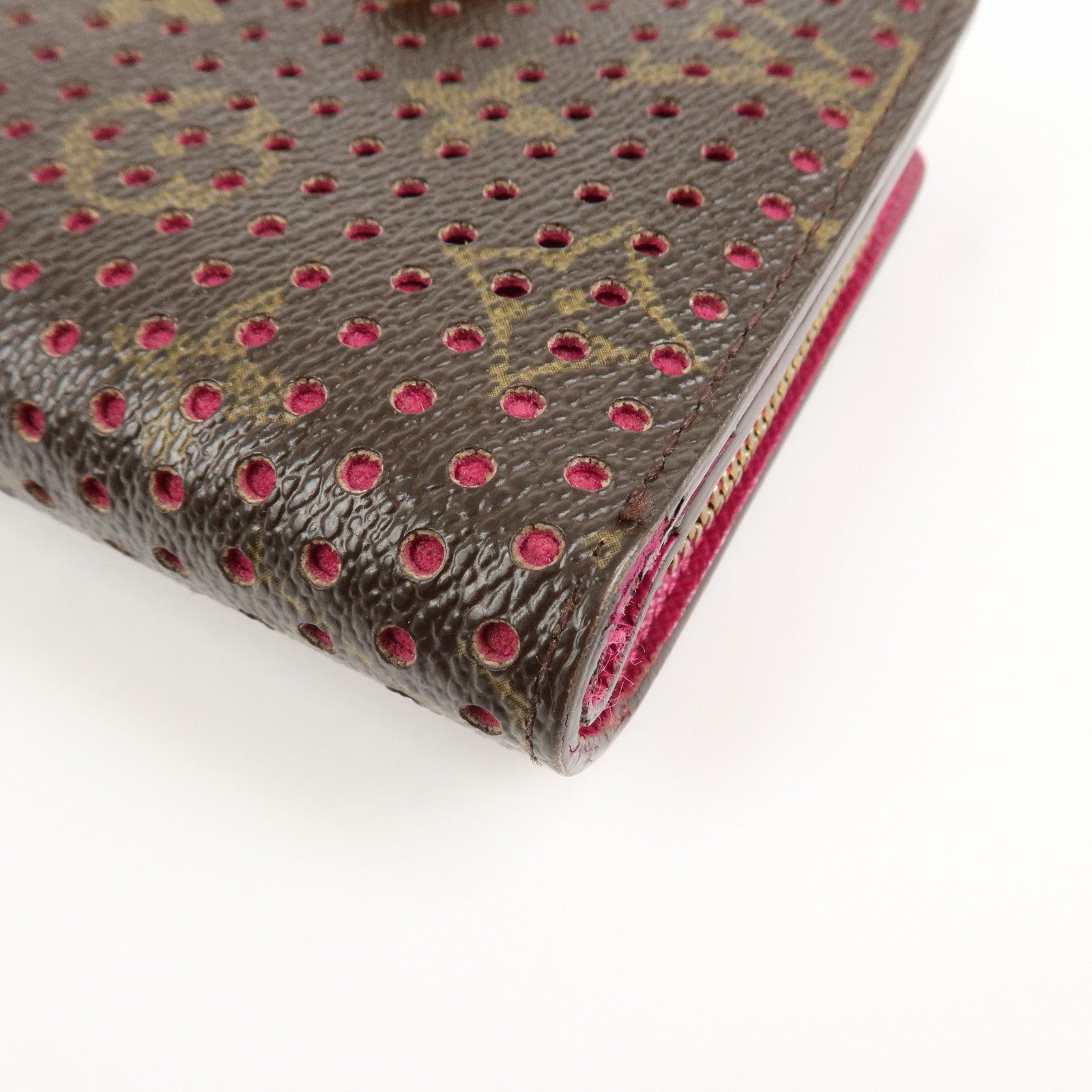 Louis Vuitton Monogram Perfor Compact Zip Fuchsia M95188 Used