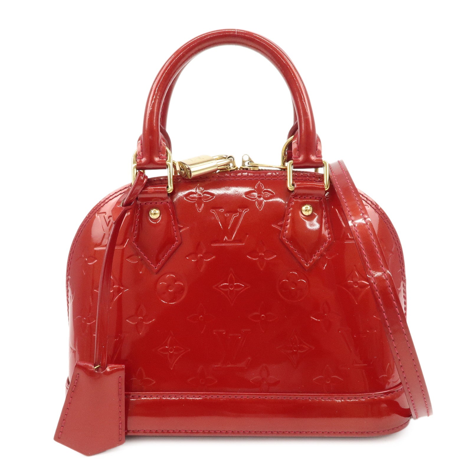 Louis Vuitton Monogram Vernis Alma BB 2Way Bag Red M91606 Used