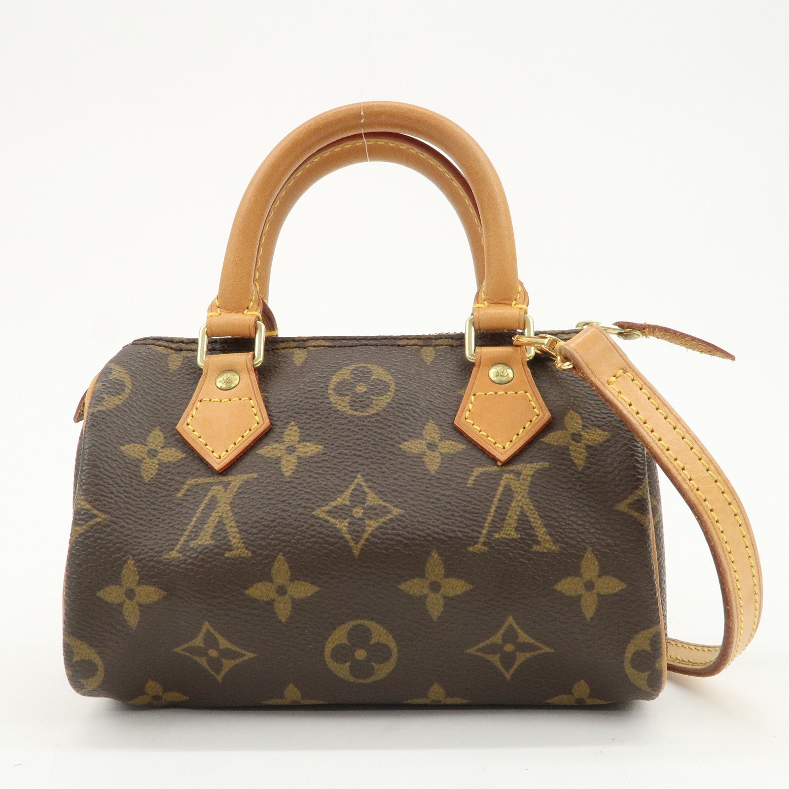 Louis Vuitton Monogram Mini Speedy Hand Bag & Strap Brown M41534
