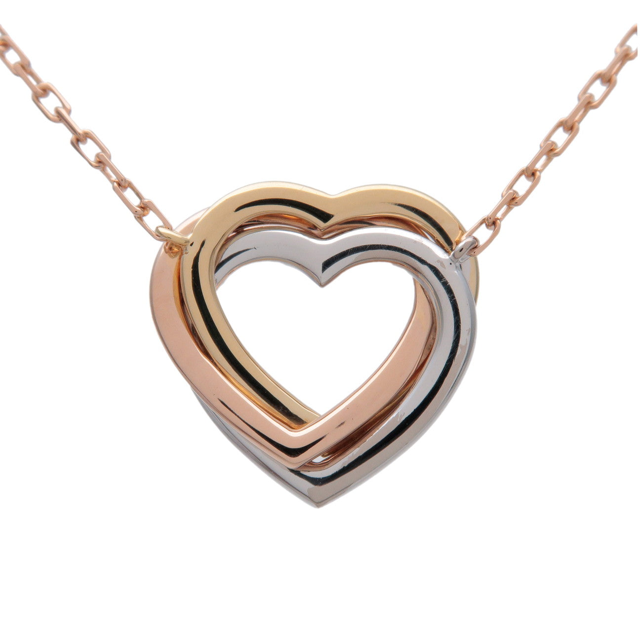 Cartier Trinity Diamond Heart Necklace K18 750PG/YG/WG