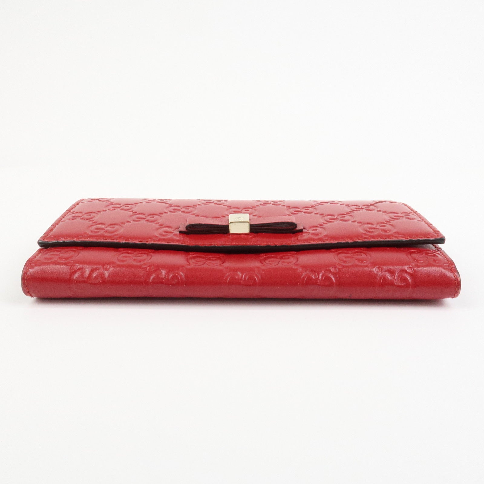 GUCCI Guccissima Interlocking G Flap Long Wallet Red 388679