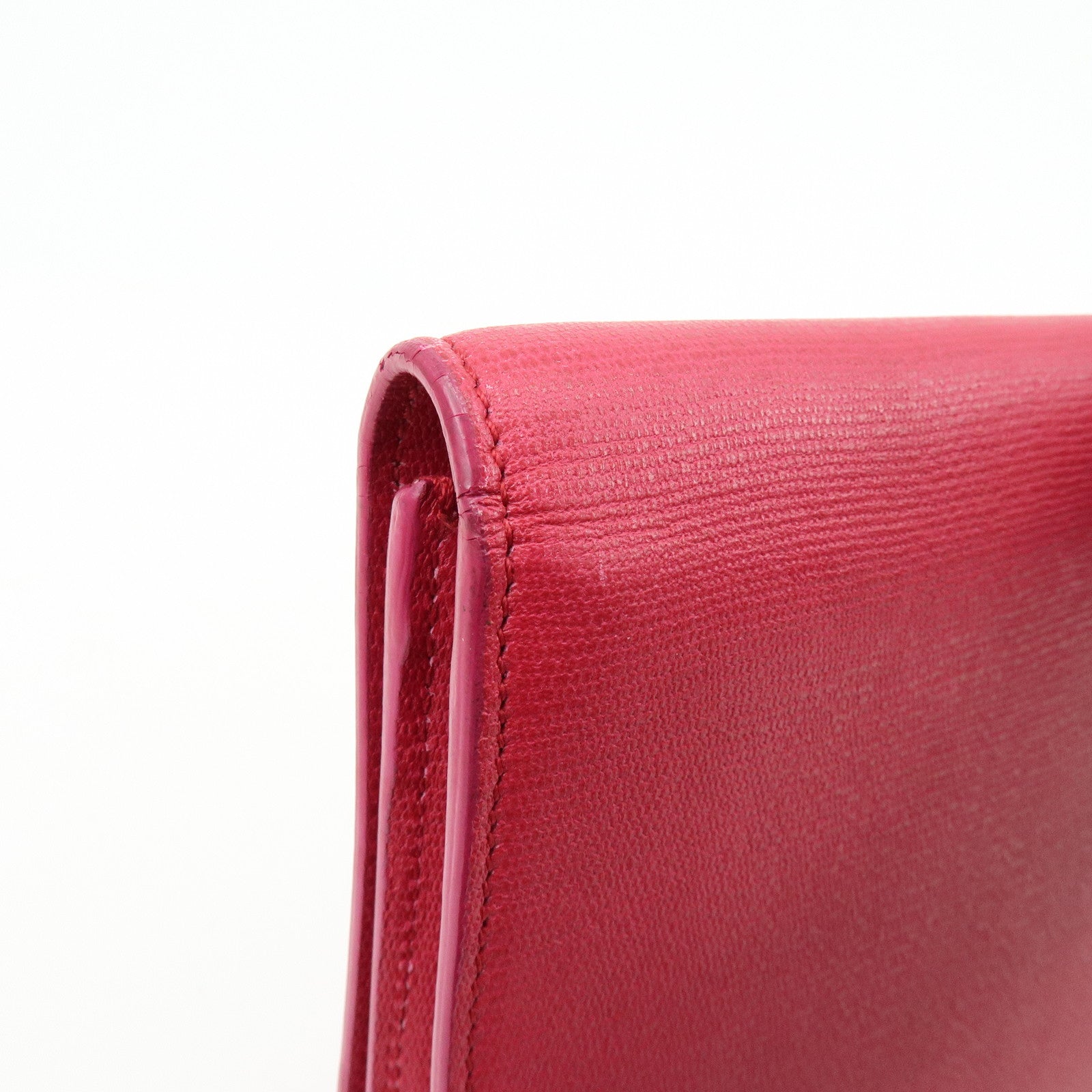 SAINT LAURENT PARIS Y Line Leather Clutch Bag Pouch Pink 265701