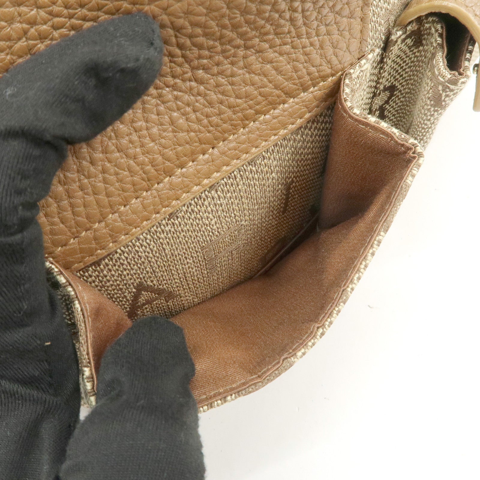 BVLGARI Logo Mania Canvas Leather Hand Bag Light Brown