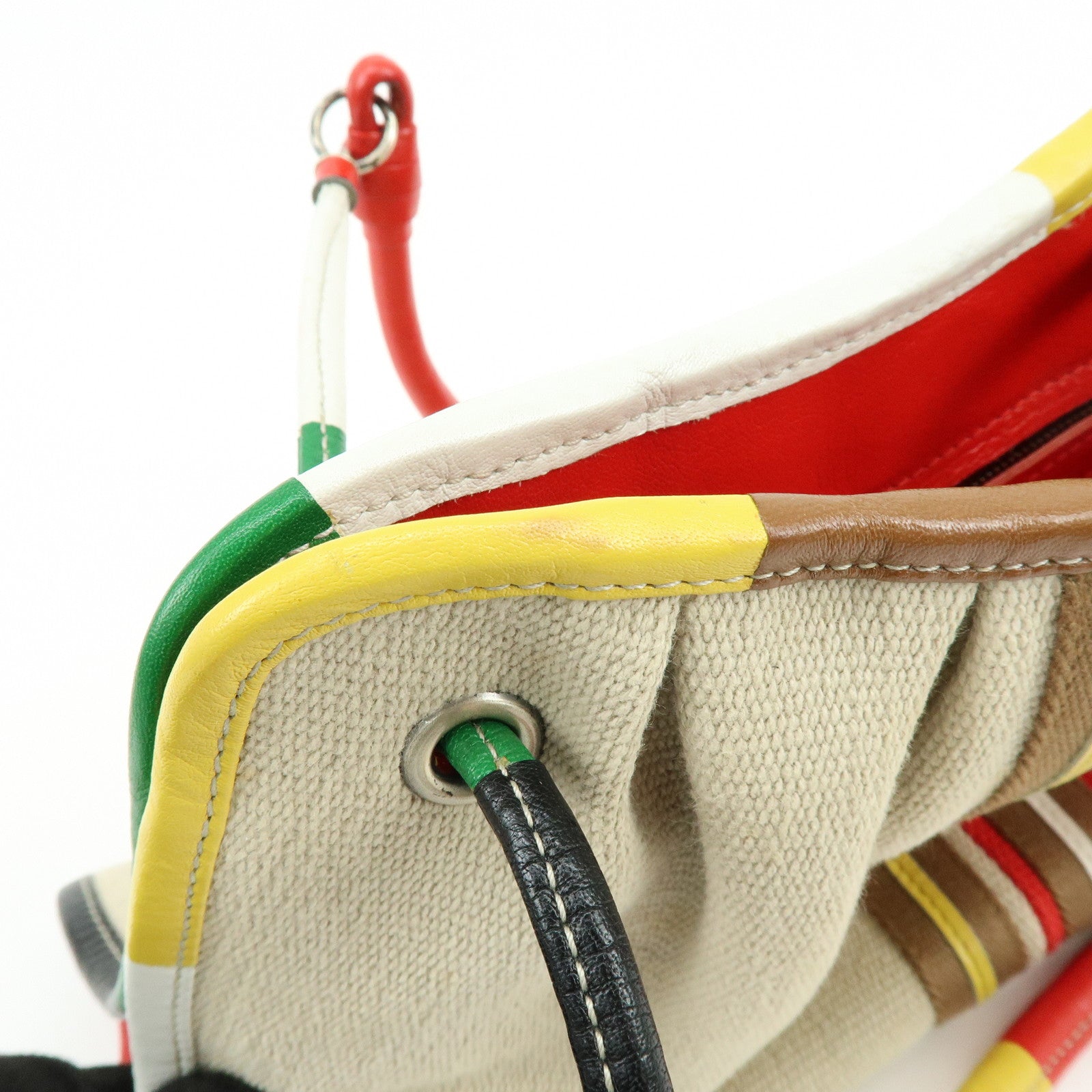 BOTTEGA VENETA Canvas Leather Shoulder Bag Hand Bag Multicolor