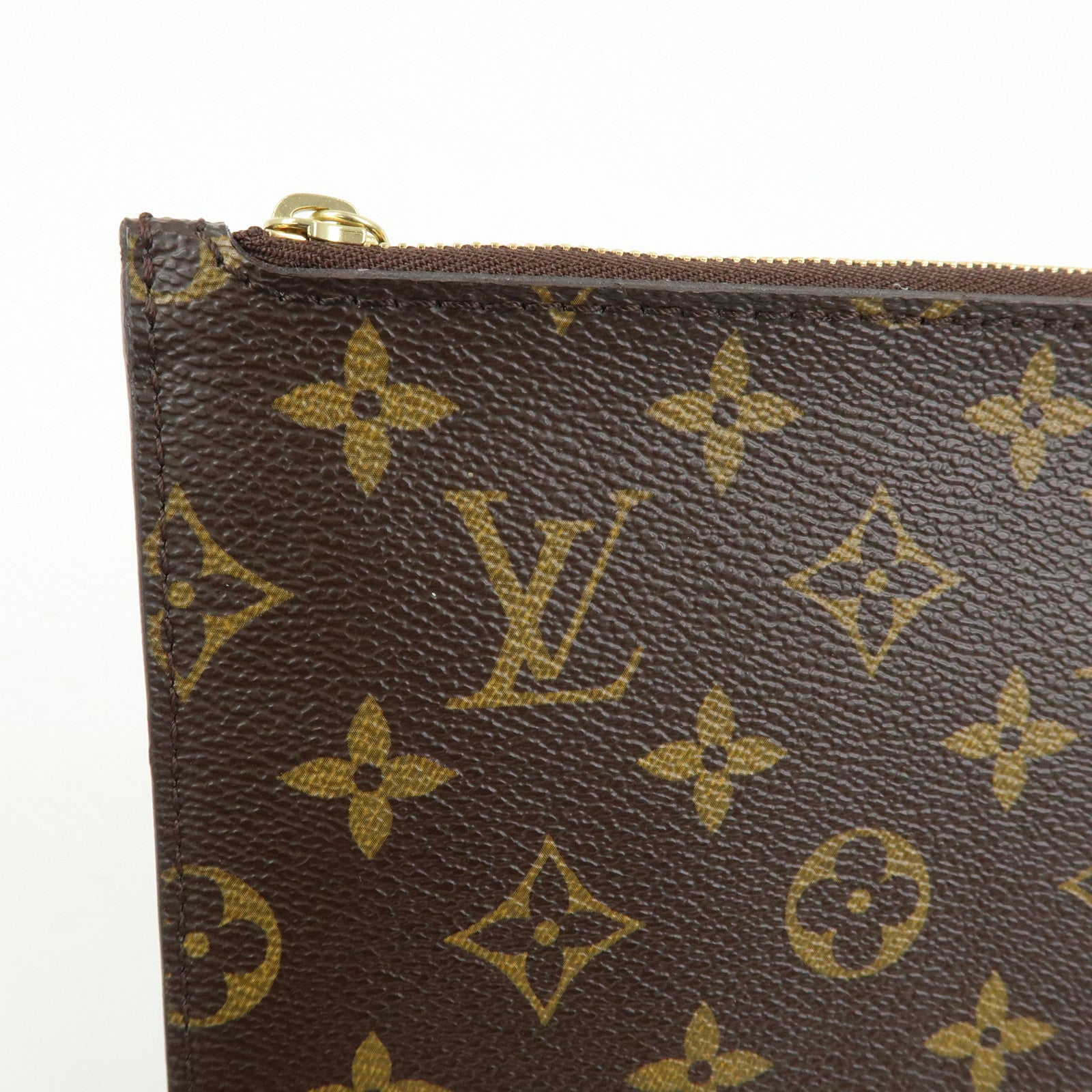 Louis Vuitton Monogram Pouch for Neverfull MM Tote Bag Brown
