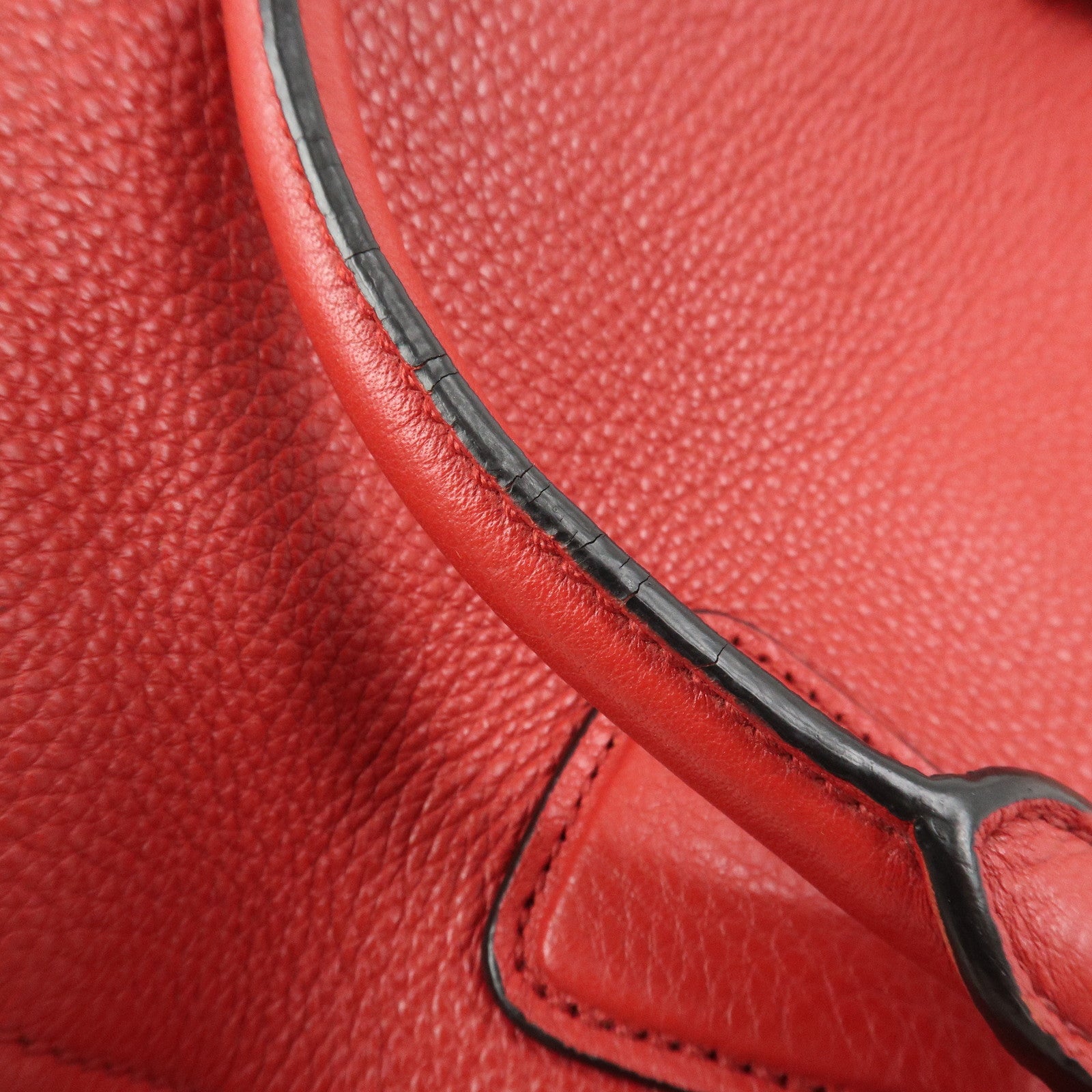 PRADA Logo Leather 2Way Bag Hand Bag Shoulder Bag Red 1BC032