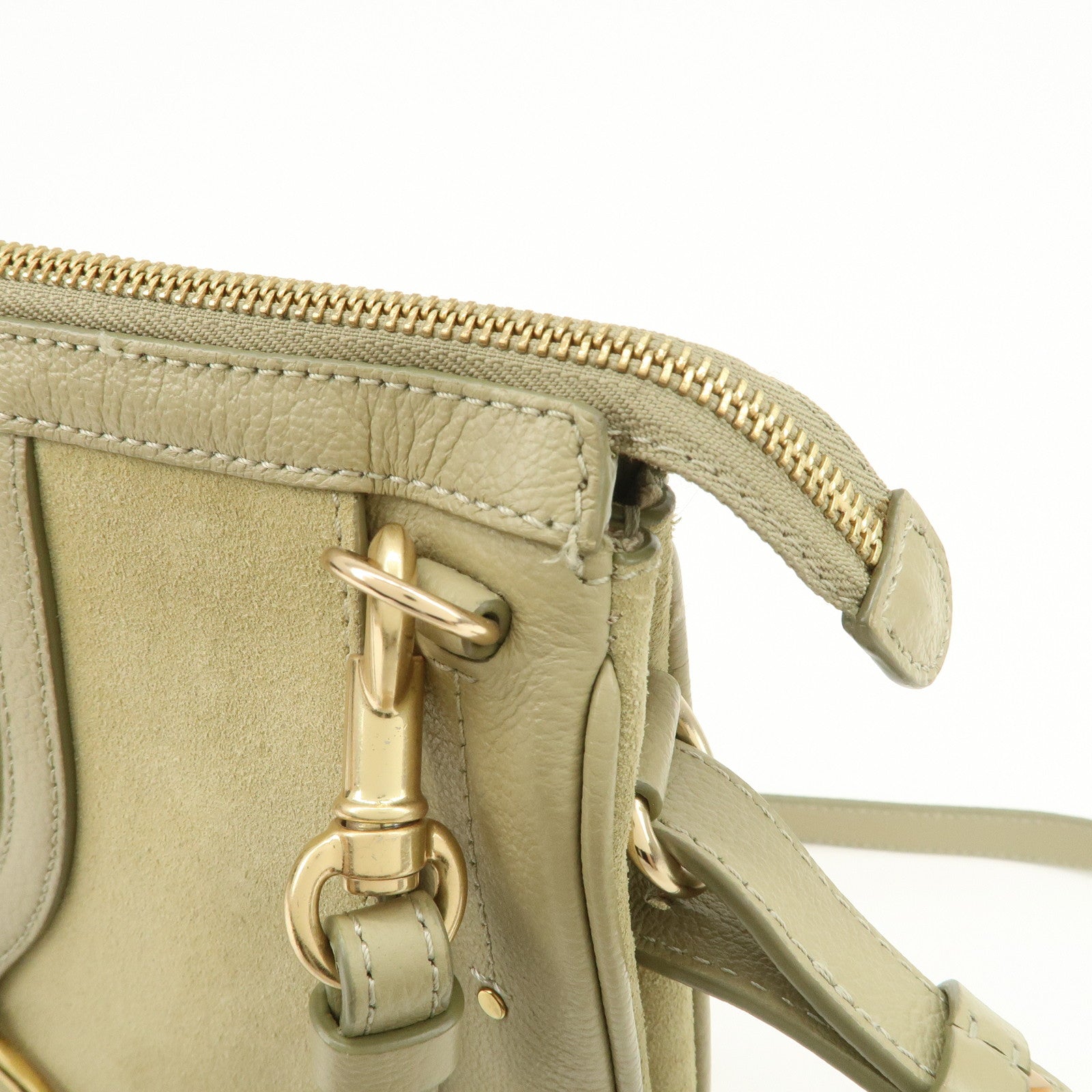 Chole See by Chlo・・ｽｩ Hana Leather Suede 2Way Bag Shoulder Bag Beige