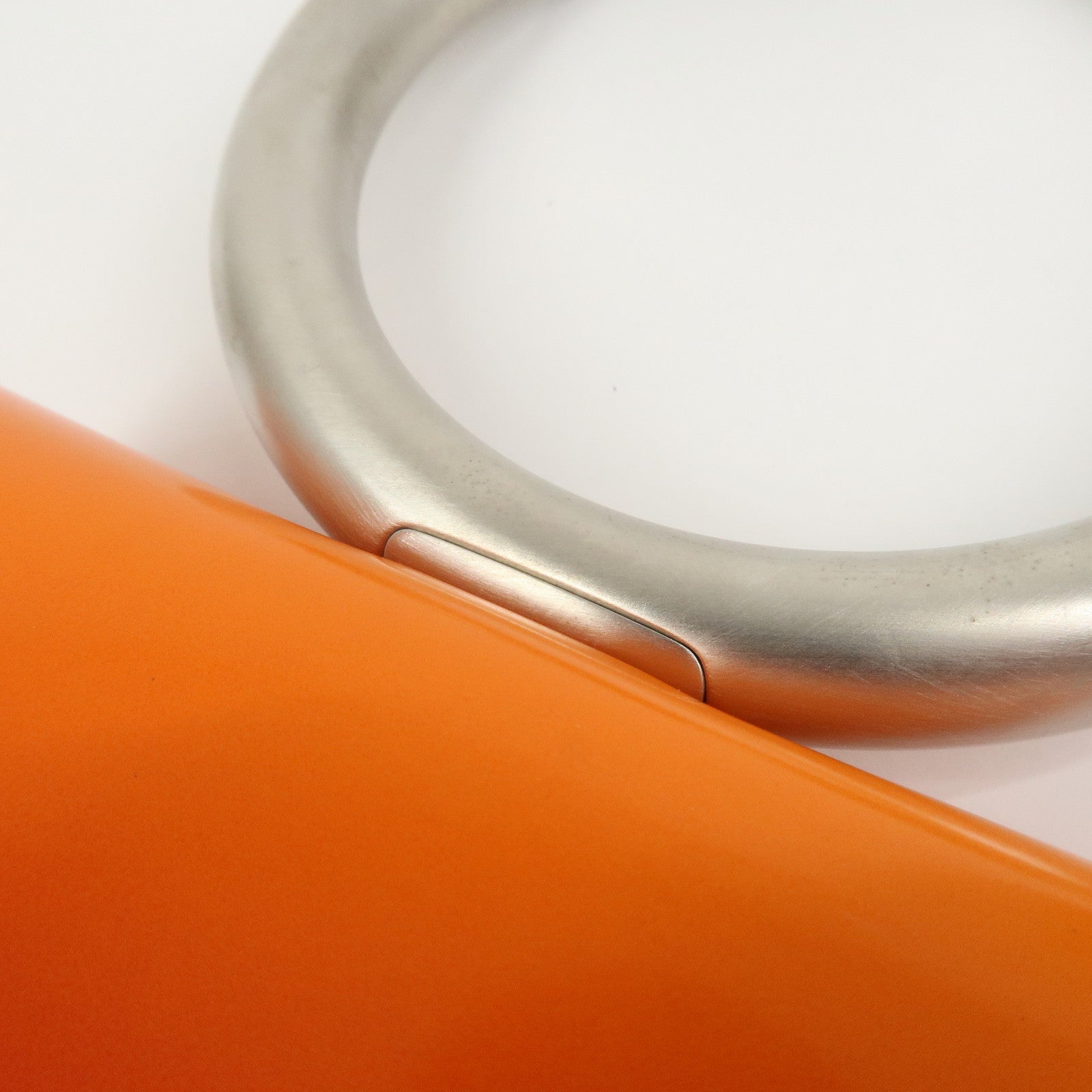 Ferragamo Patent Leather Hand Bag Orange