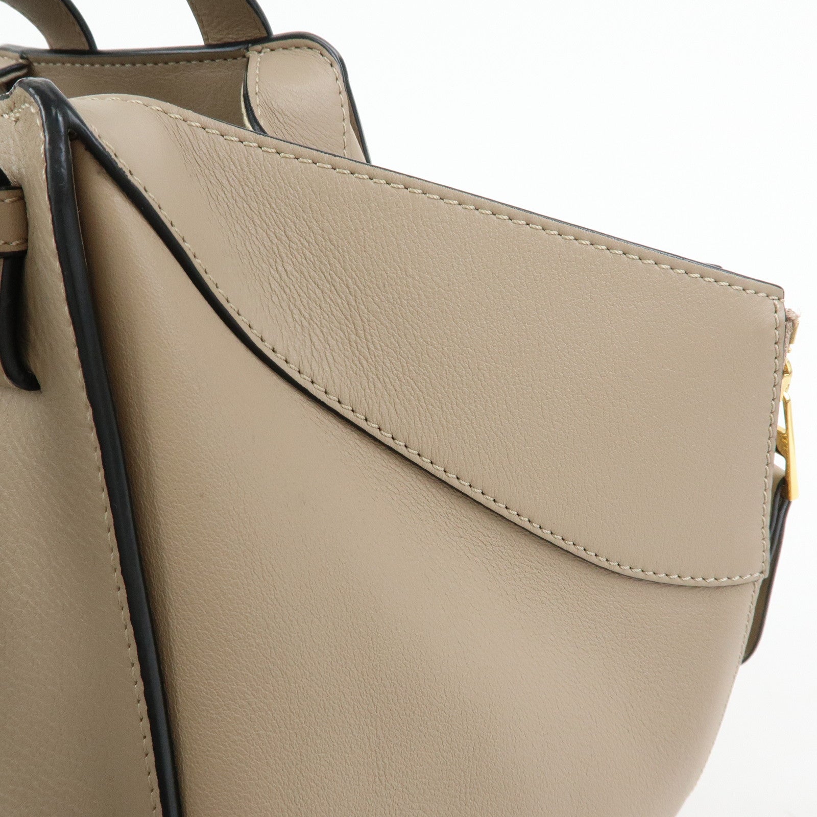 LOEWE Anagram Hammock Small Leather Shoulder Crossbody Bag Greige