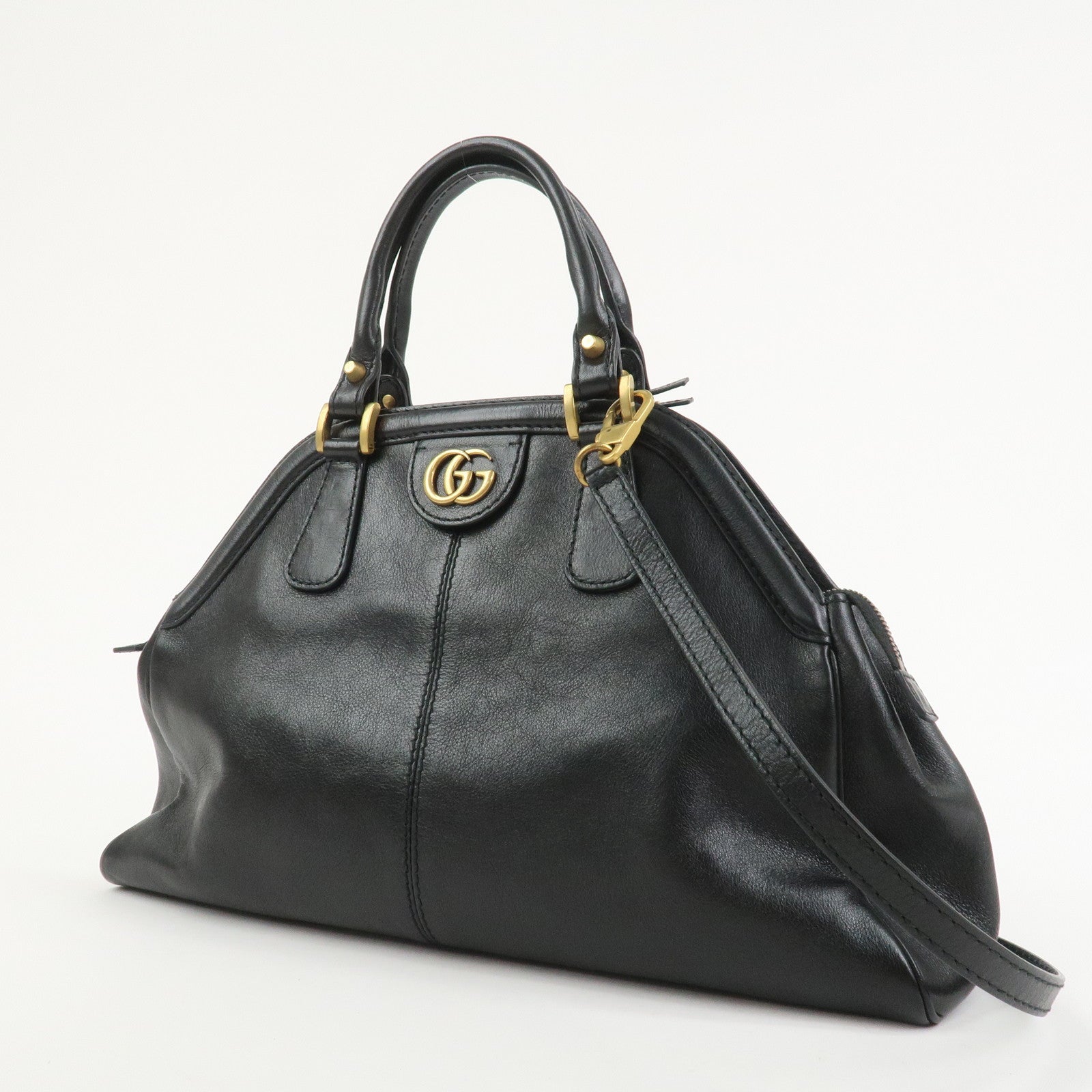 GUCCI GG Marmont Leather 2Way Shoulder Bag Hand Bag Black 516459