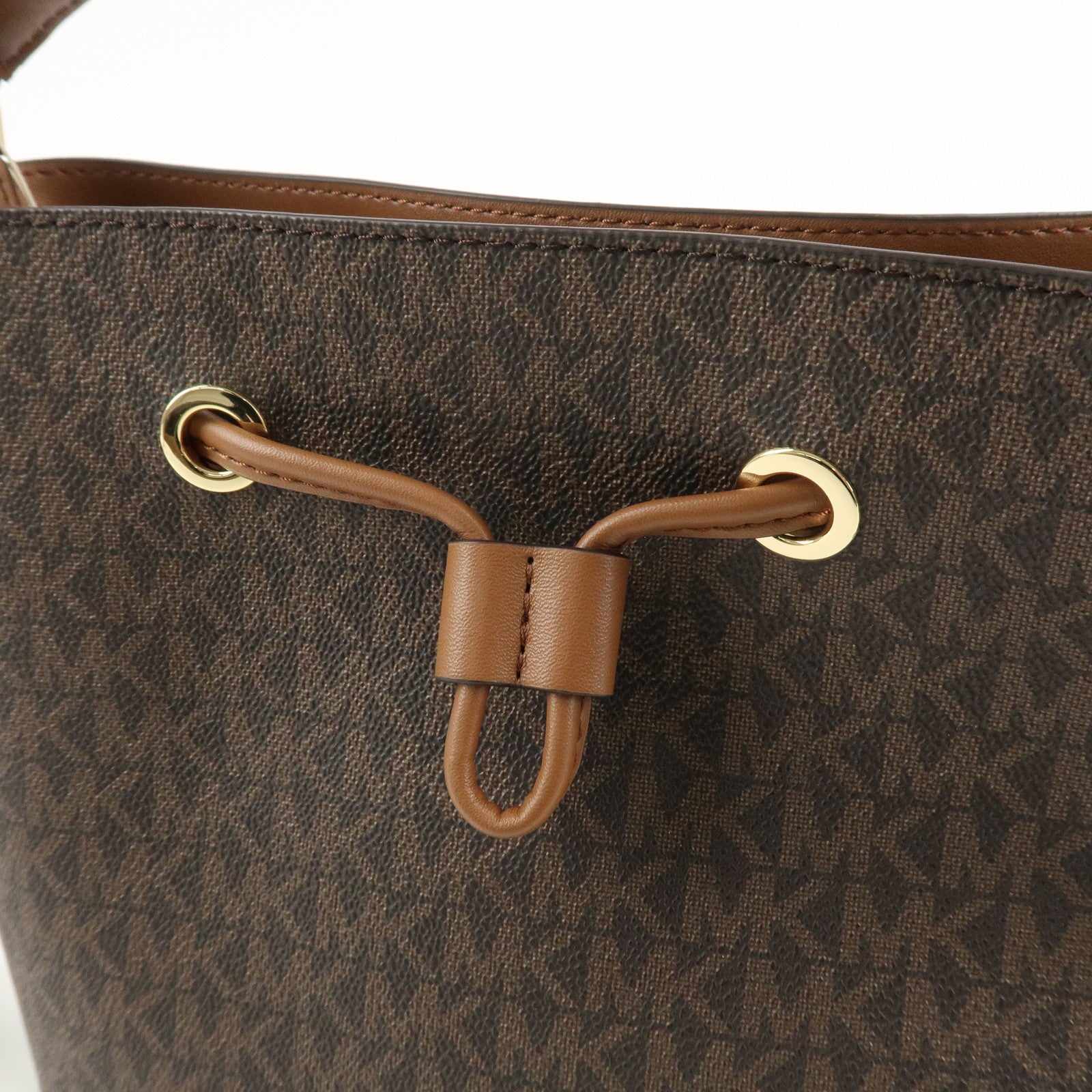 MICHAEL KORS PVC 2Way Leather Hand Bag Shoulder Bag Brown Gold HDW Used