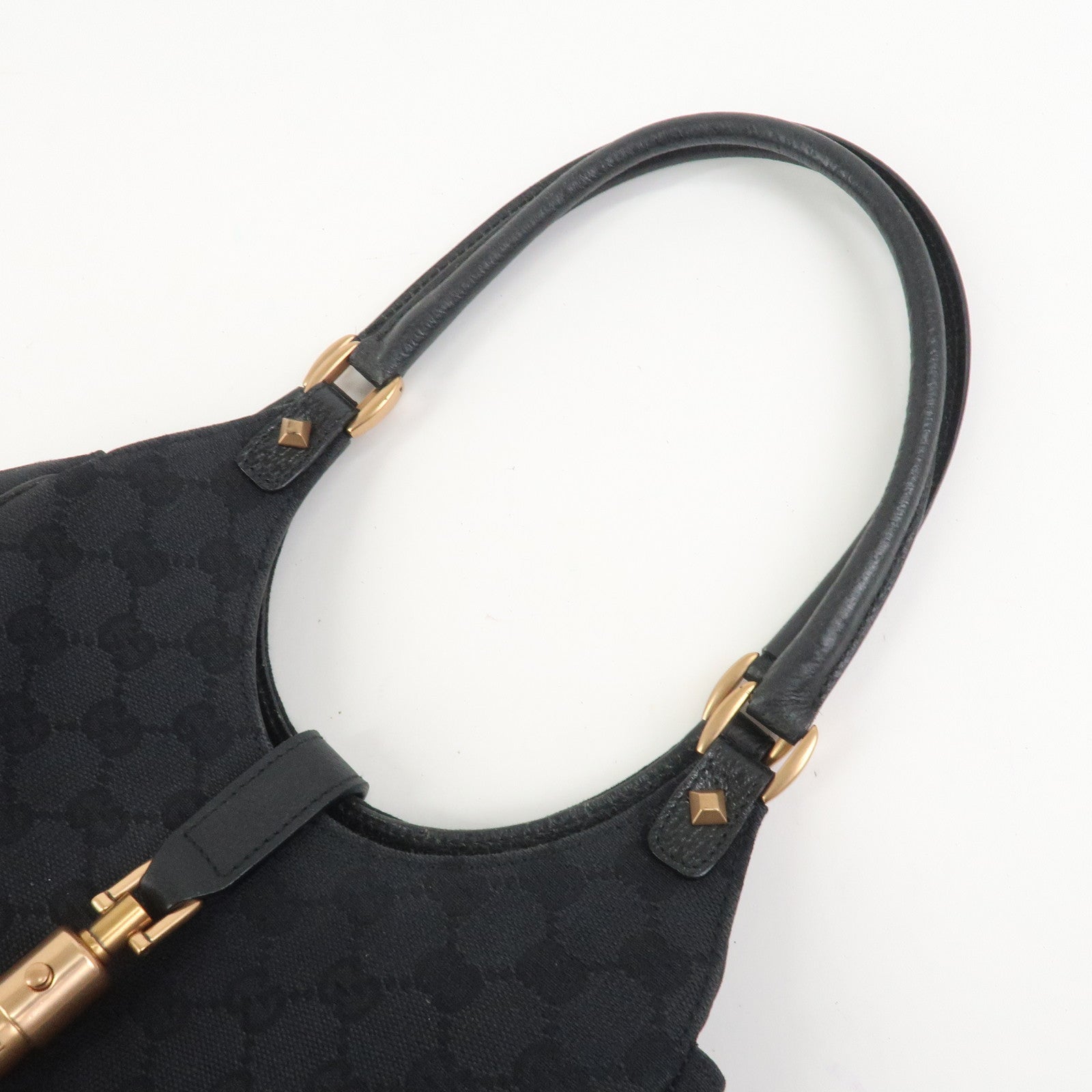 GUCCI New Jackie GG Canvas Shoulder Bag Hand Bag Black 124409