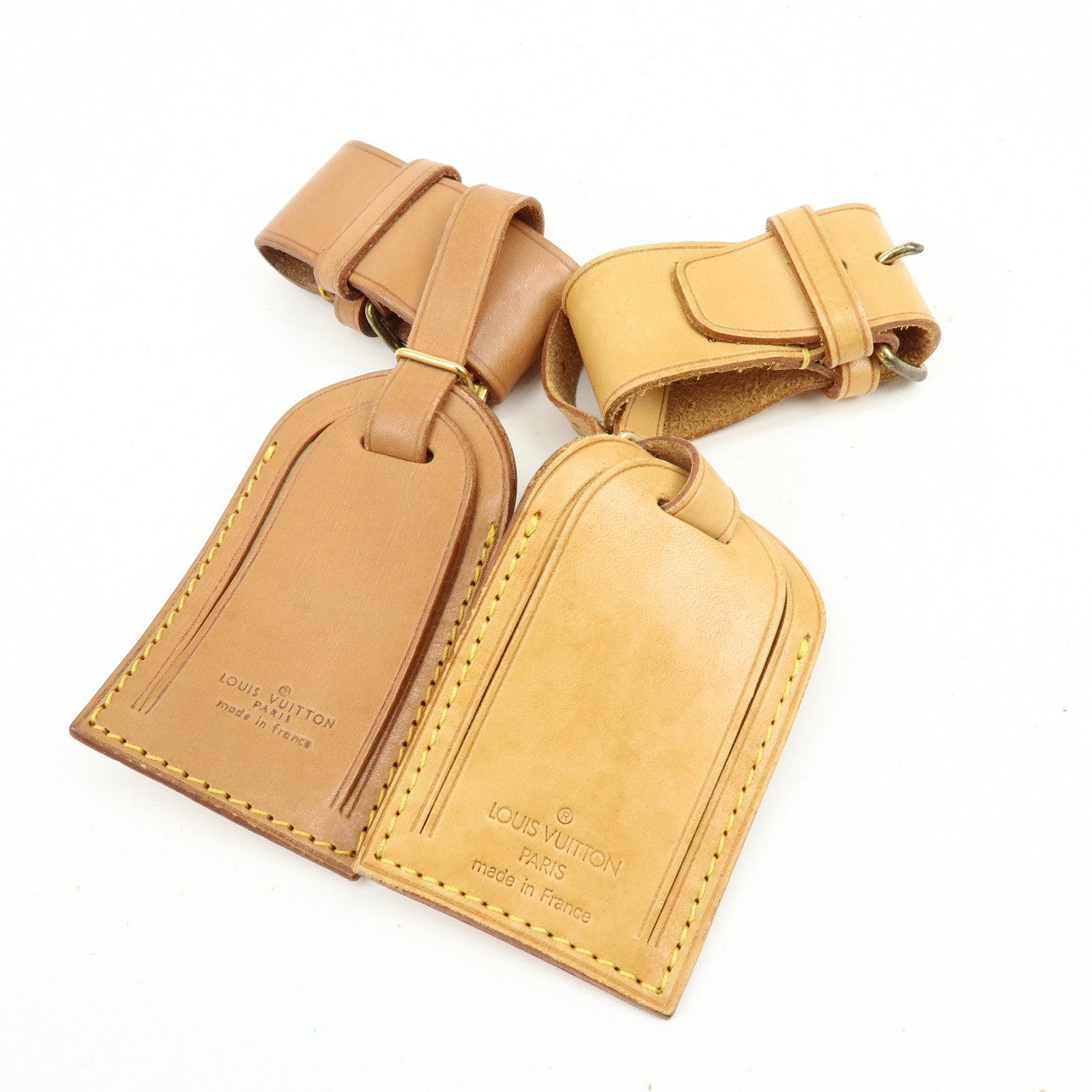 Louis Vuitton Set of 10 Leather Name Tag & Poignet Natural