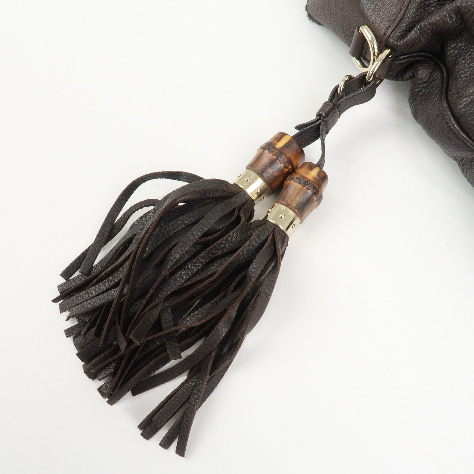 GUCCI New Jackie Leather 2Way Shoulder Bag Tassel Charm 219725