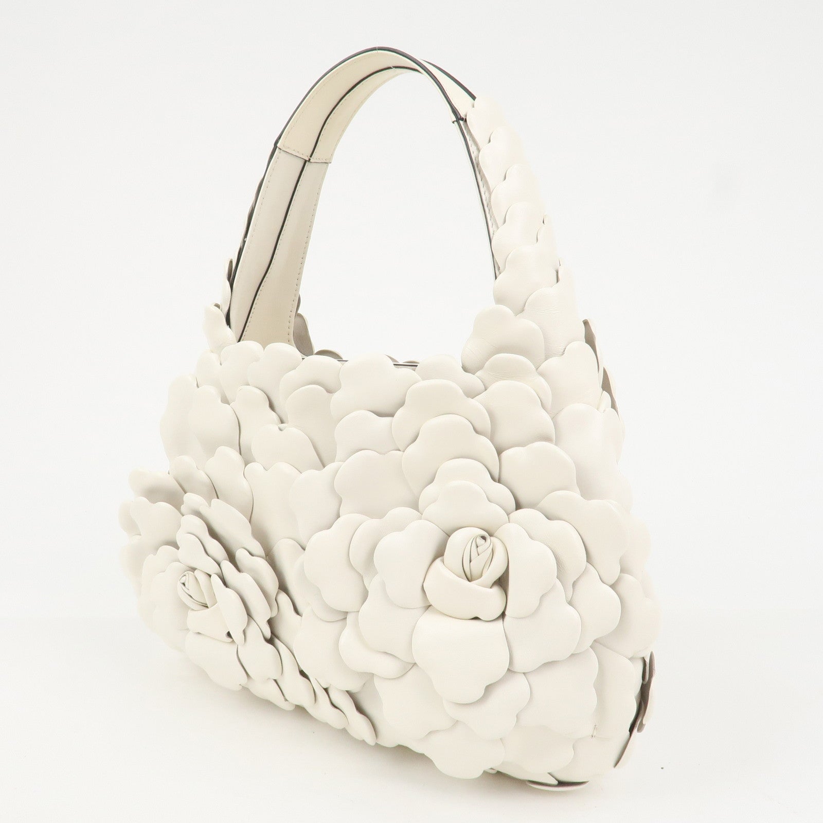 VALENTINO Leather Hand Bag Atelier 03 Rose Edition Ivory