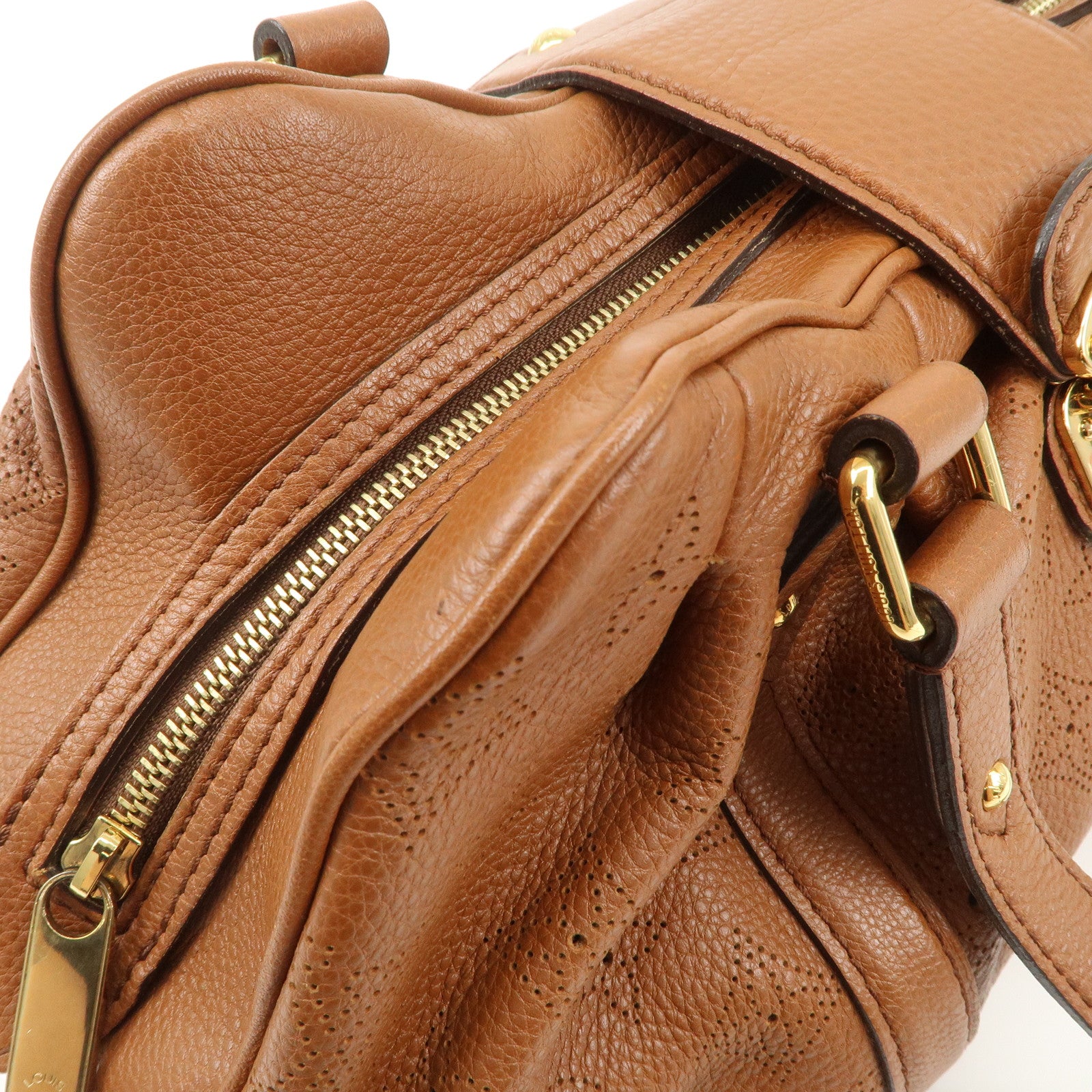 Louis Vuitton Monogram Mahina Luna PM Hand Bag Brown M97052 Used