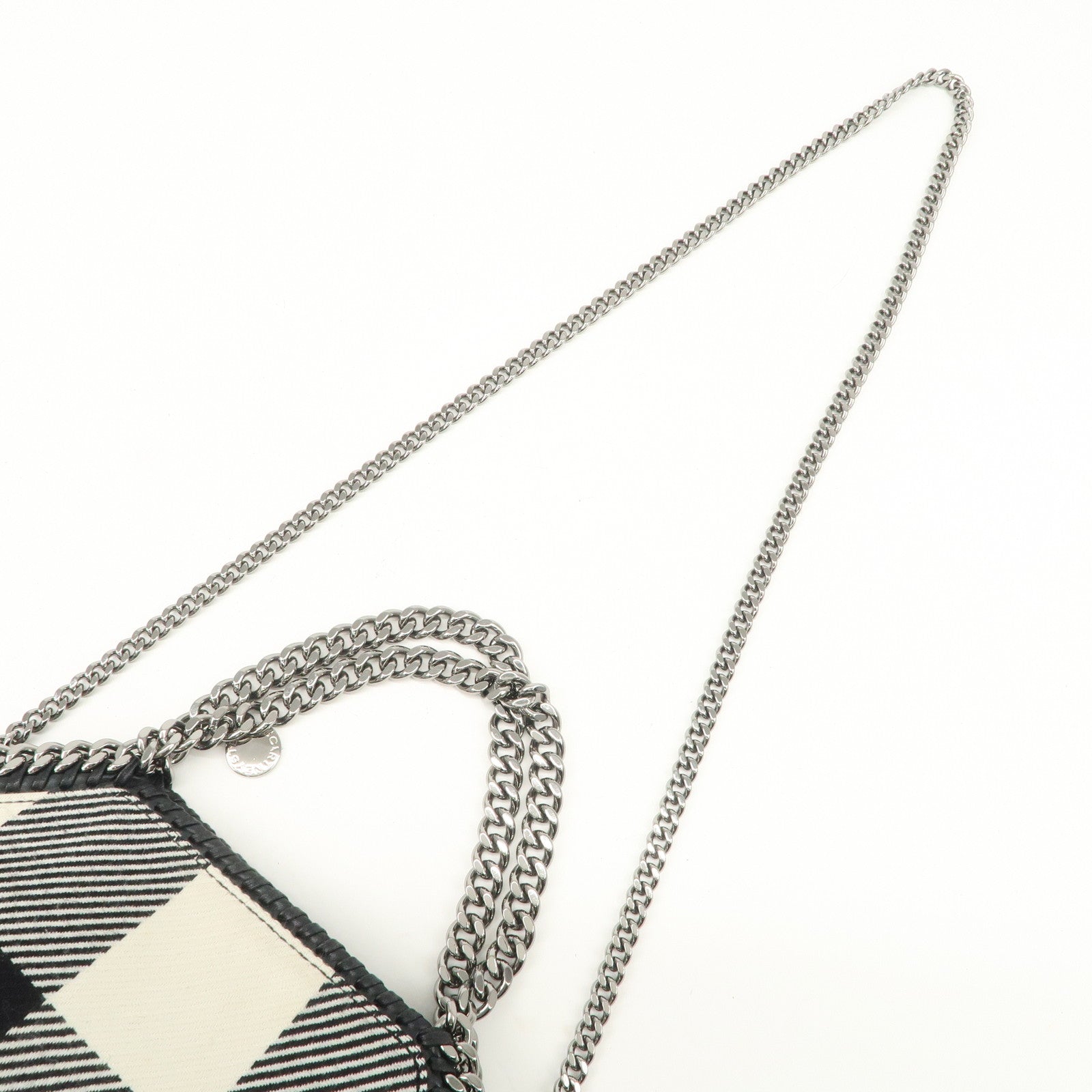 STELLA MCCARTNEY Wool Falabella 2Way Bag Hand Bag Black White