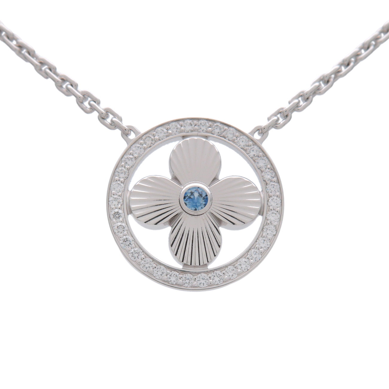 Louis Vuitton Sun Blossom Sapphire Diamond Necklace 750WG