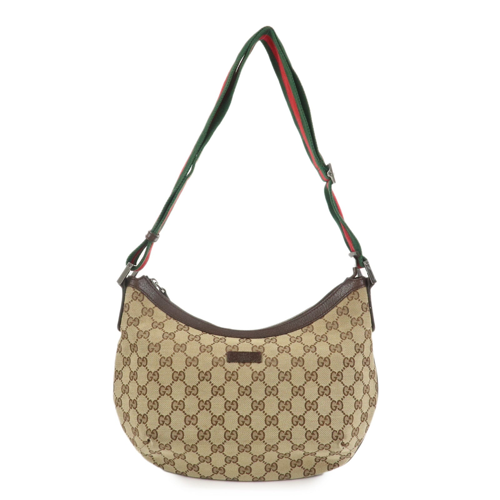 GUCCI Sherry GG Canvas Leather Shoulder Bag Beige Brown 181092