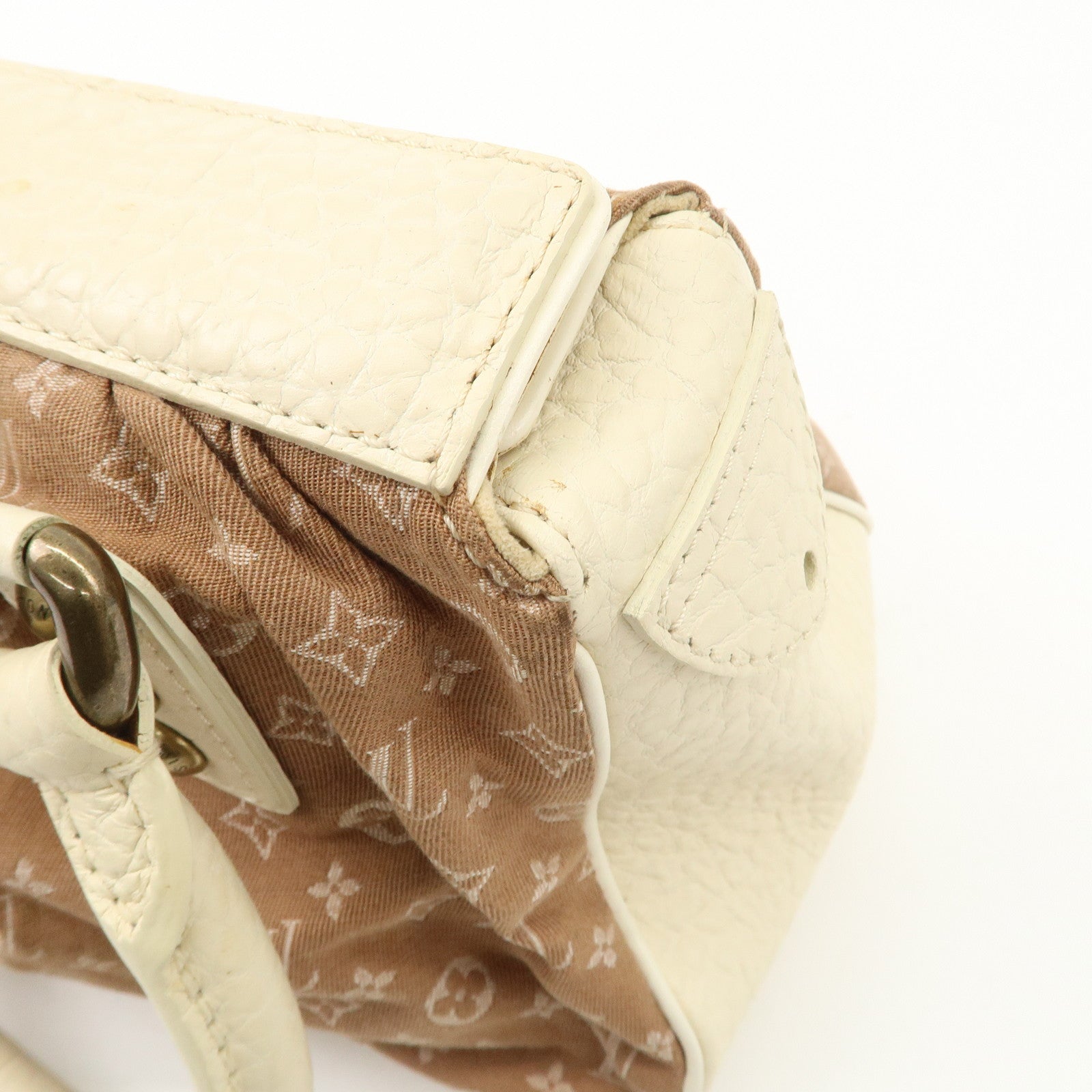 Louis Vuitton Monogram Mini Lin Trapeze PM Hand Bag Caramel M40059 Used