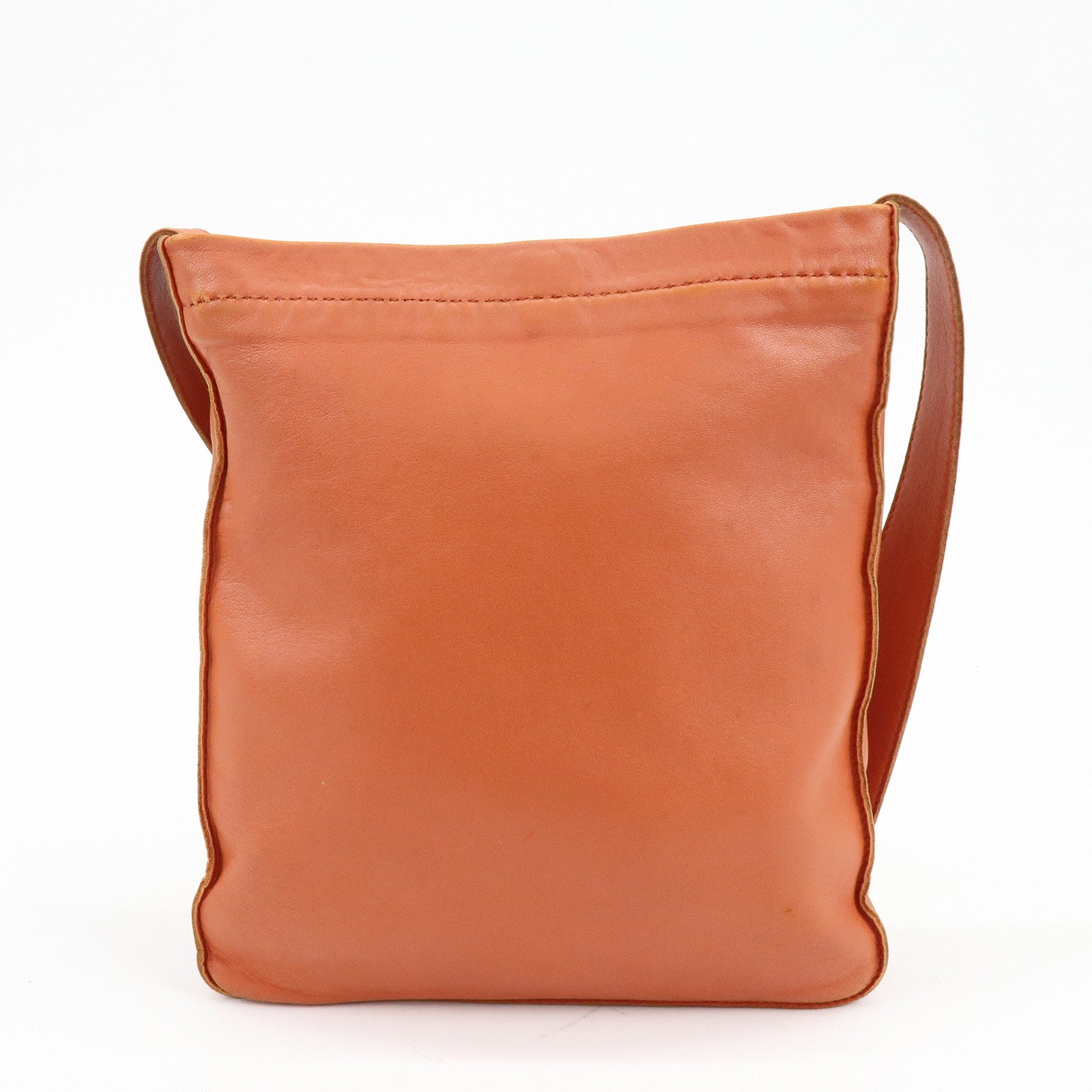 HERMES Leather Clou de Selle Shoulder Bag Crossbody Bag □P Stamped