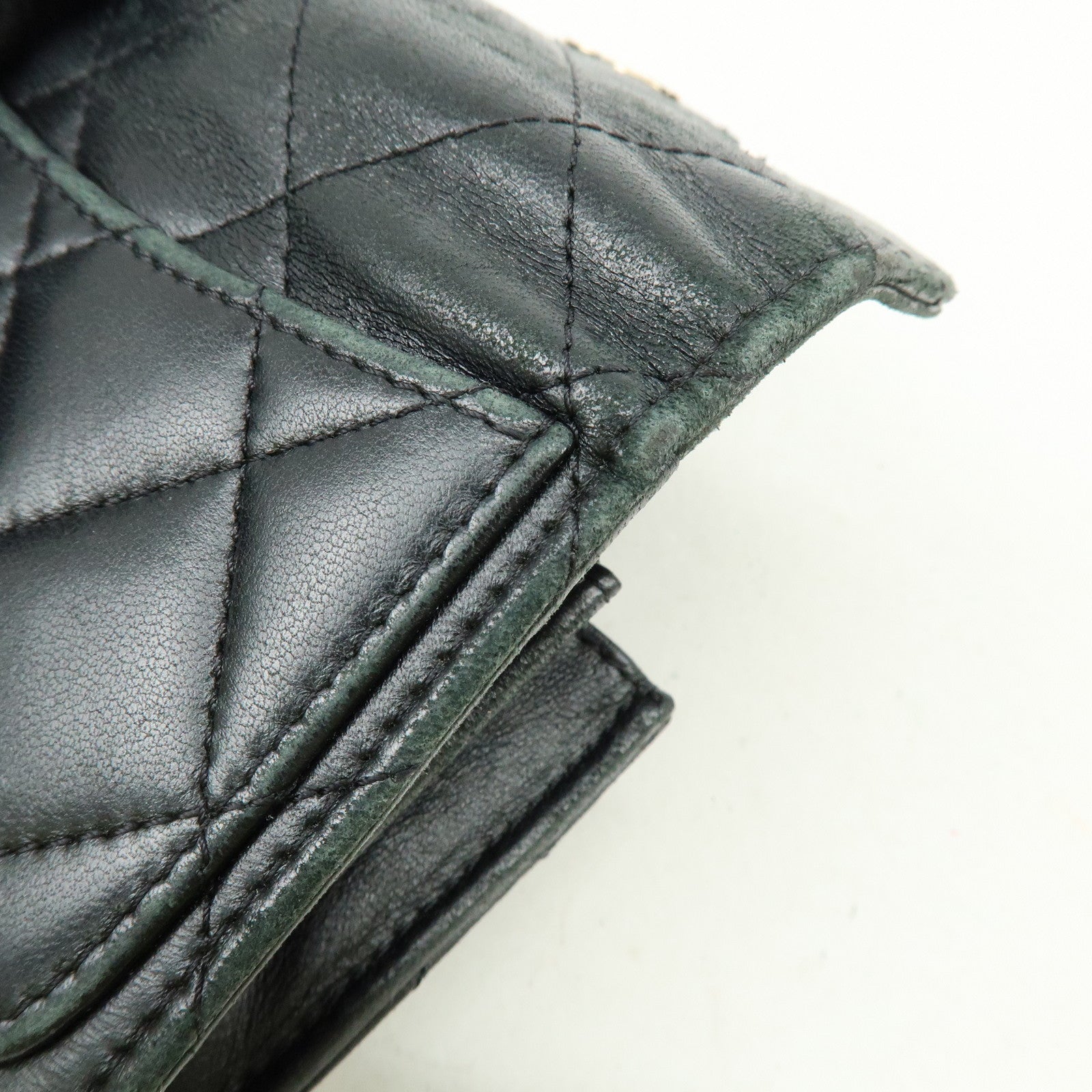 CHANEL COCO Mark Lambskin Matelasse Compact Wallet Black