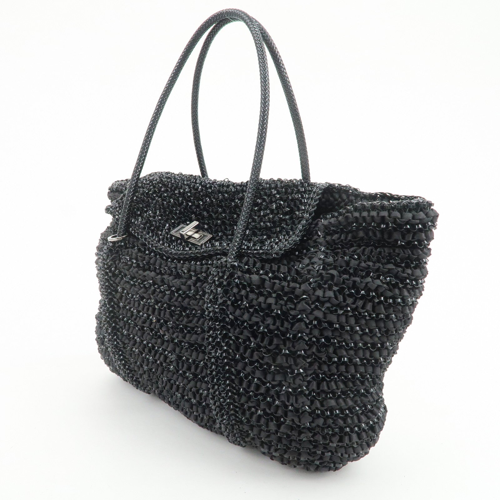ANTEPRIMA LUCCHETTO Turn Lock Logo PVC Nylon Tote Bag Wire Bag