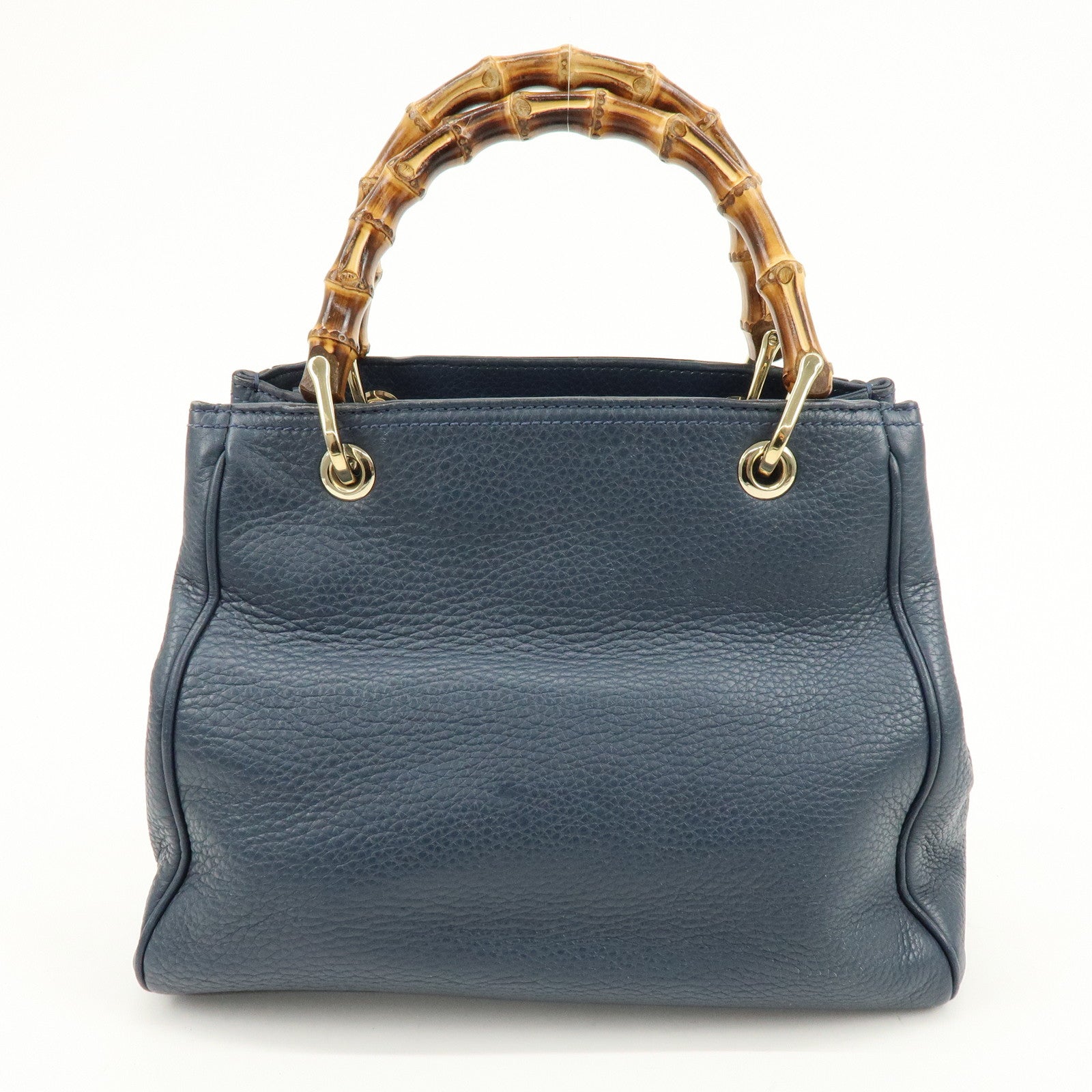GUCCI Bamboo Leather 2Way Bag Tote Bag Shoulder Bag Blue 336032