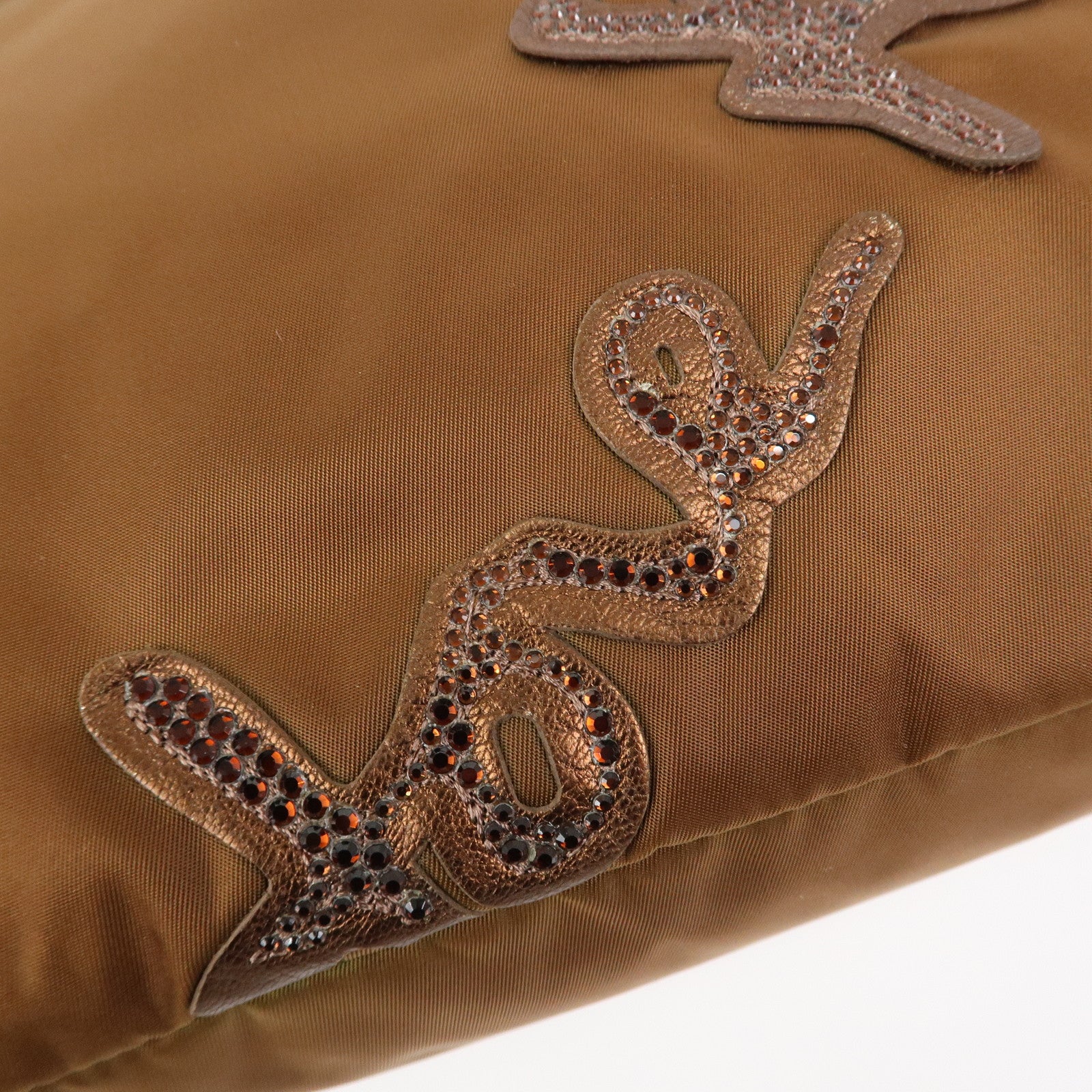 Ferragamo Nylon 2Way Bag Hand Bag Shoulder Bag Brown AU-21 C094