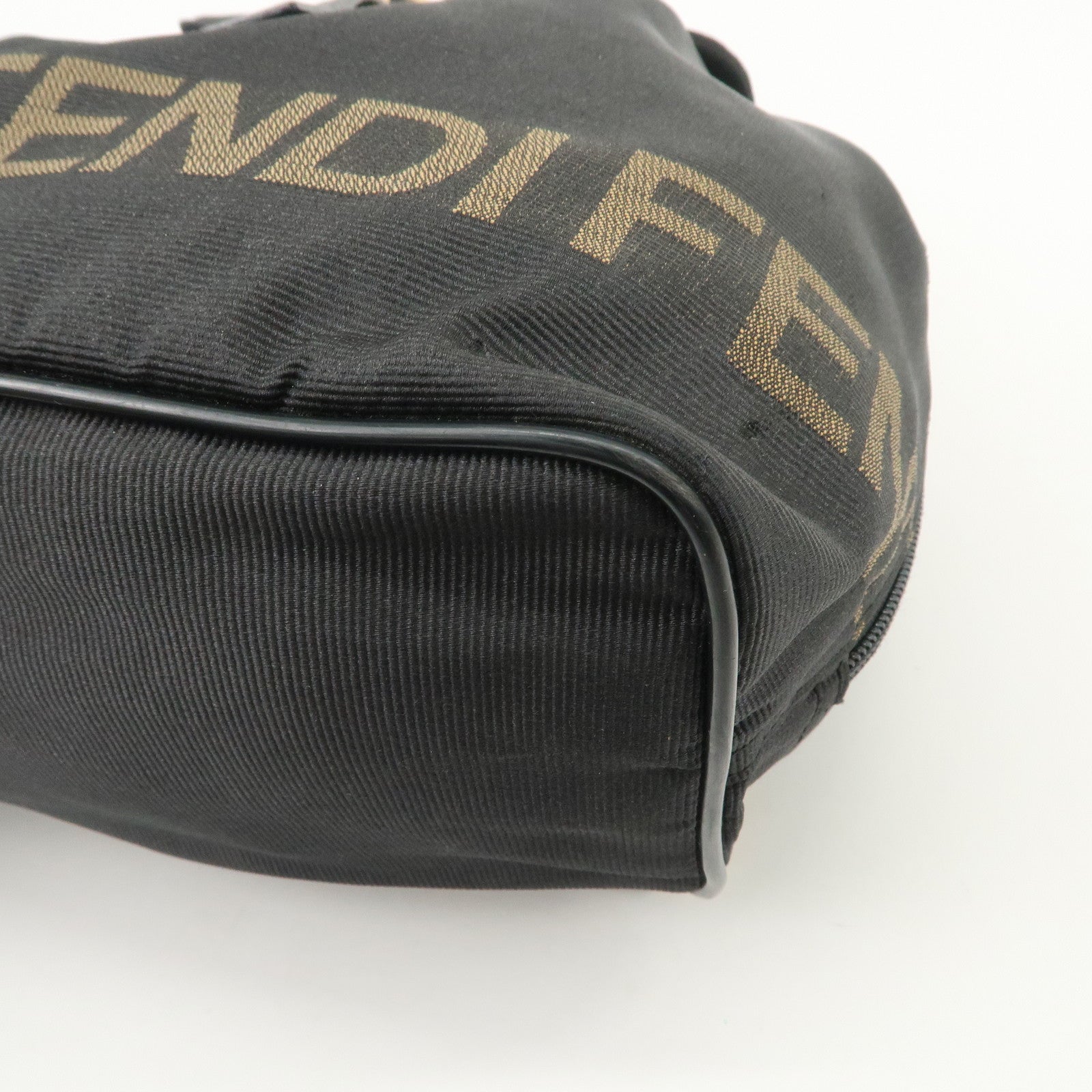 FENDI Nylon Leather Back Pack Black Gold Hardware 263390
