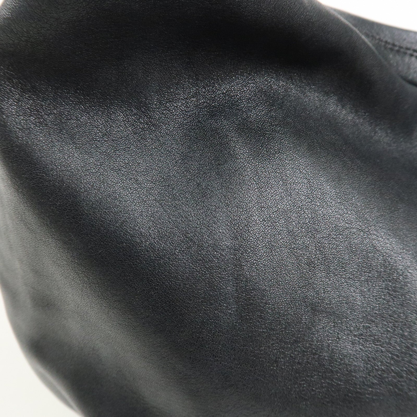 FENDI Leather Shoulder Bag Hand Bag Black 8BR340