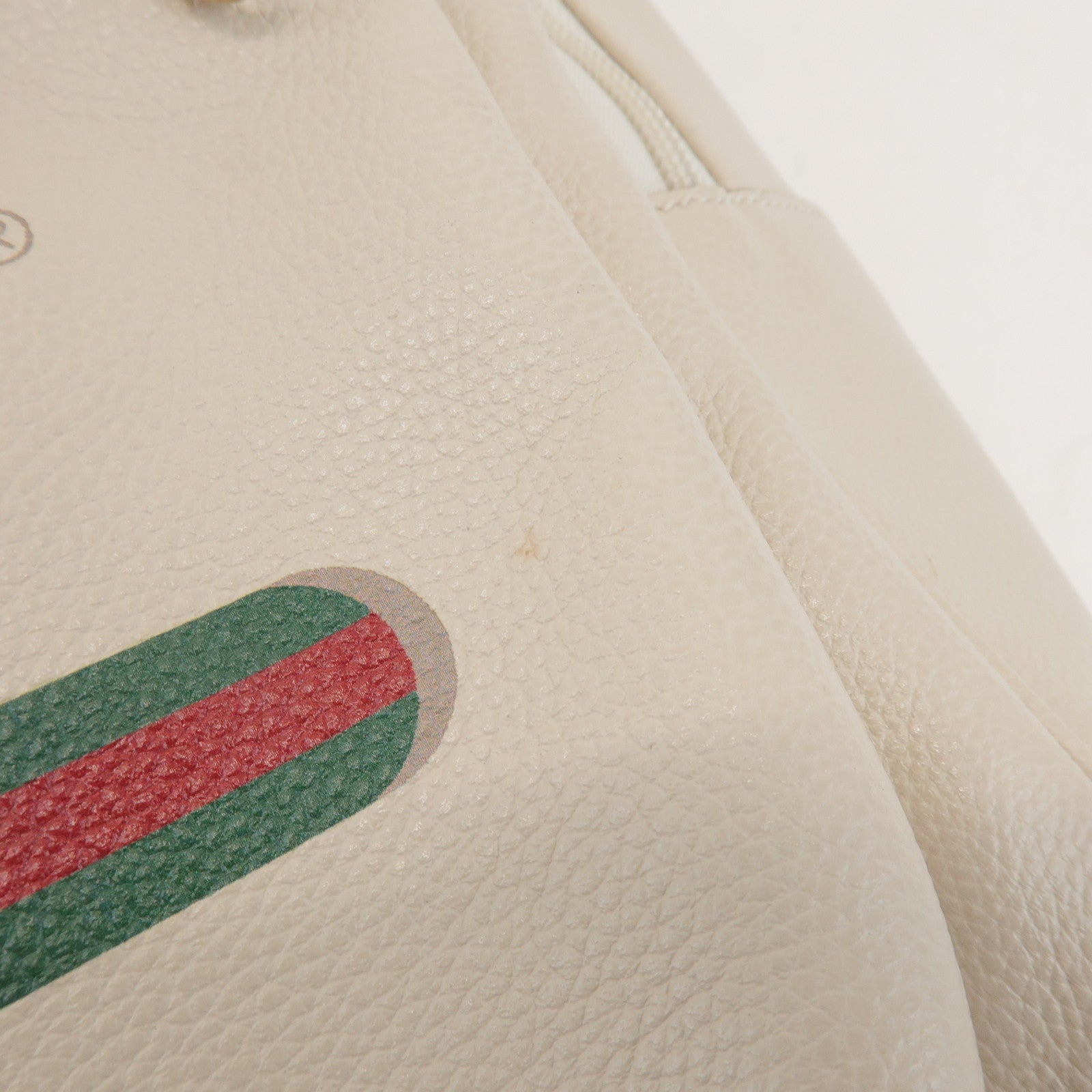 GUCCI Sherry Vintage Logo Leather Backpack Ivory 547834