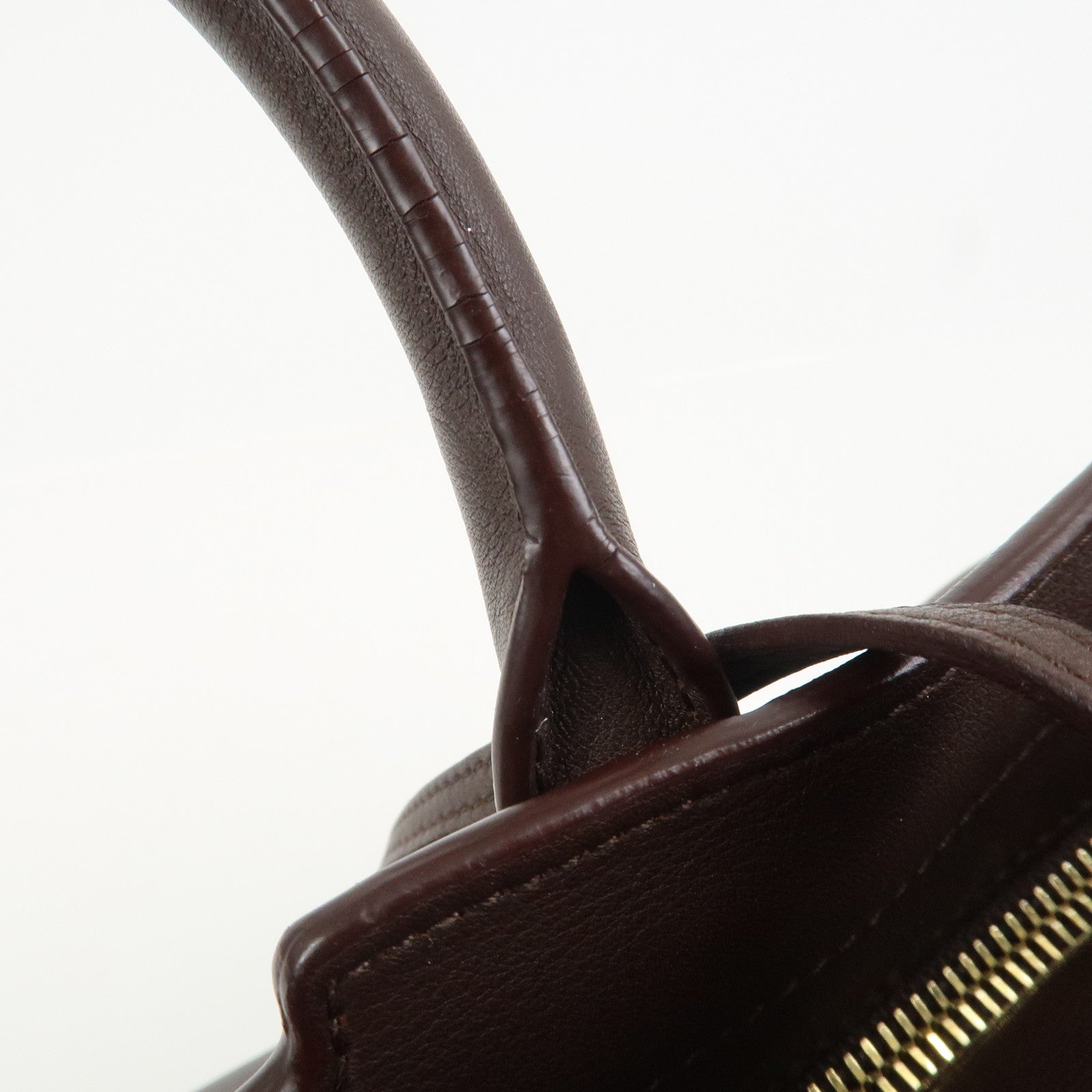SAINT LAURENT Downtown Cabas Leather Suede 2WAY Bag Hand Bag Brown