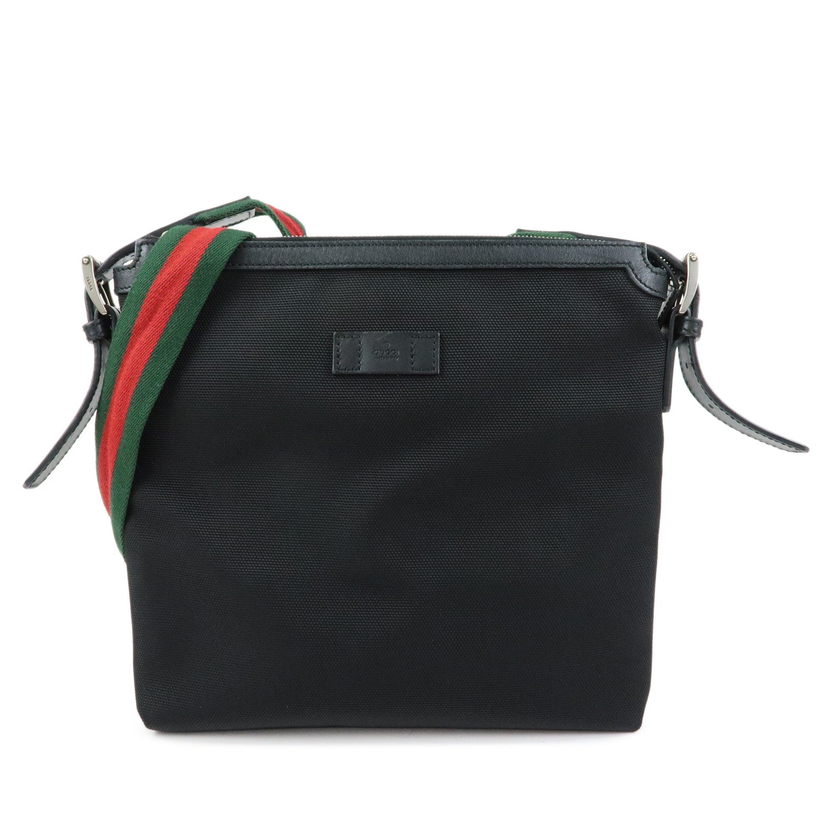 GUCCI Sherry Canvas Leather Shoulder Bag Crossbody Bag Black 353407