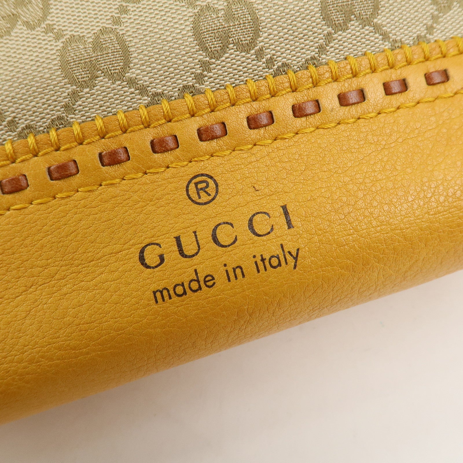 GUCCI Bamboo GG Canvas Leather Crafty Tote Bag Brown 339002