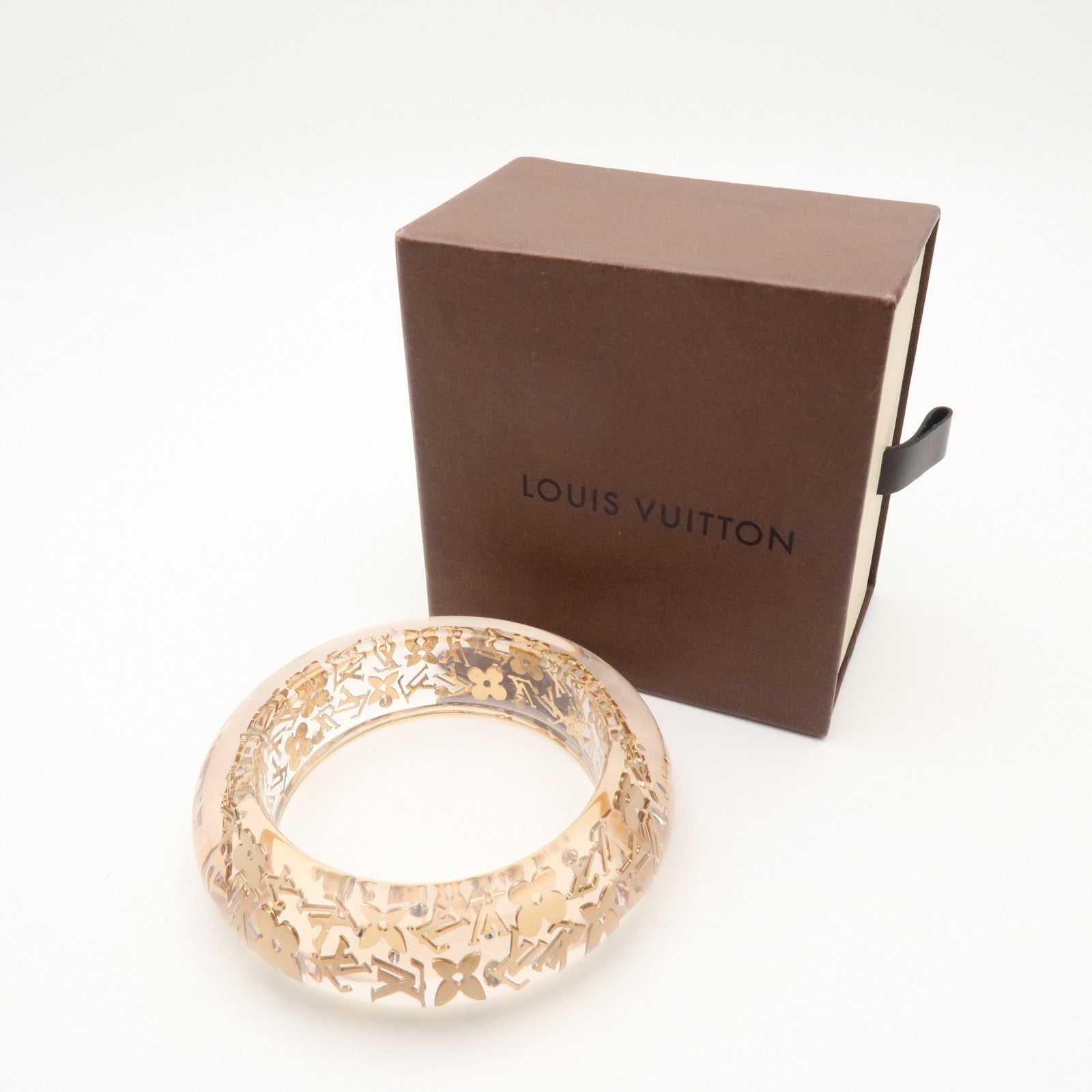 Louis Vuitton Bracelet Inclusion GM Bangle Clear Gold M65865