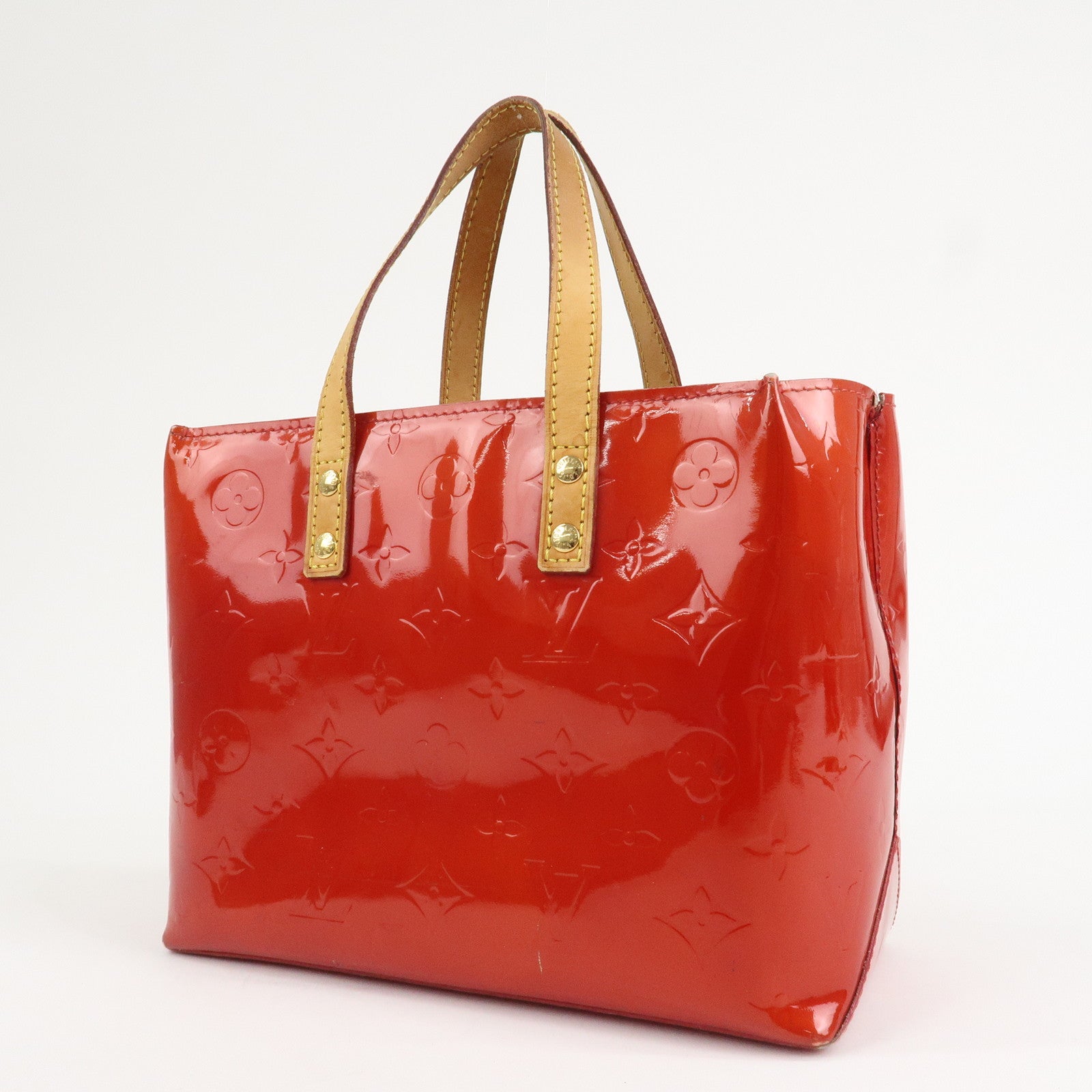 Louis Vuitton Monogram Vernis Lead PM Hand Bag Rouge M91088