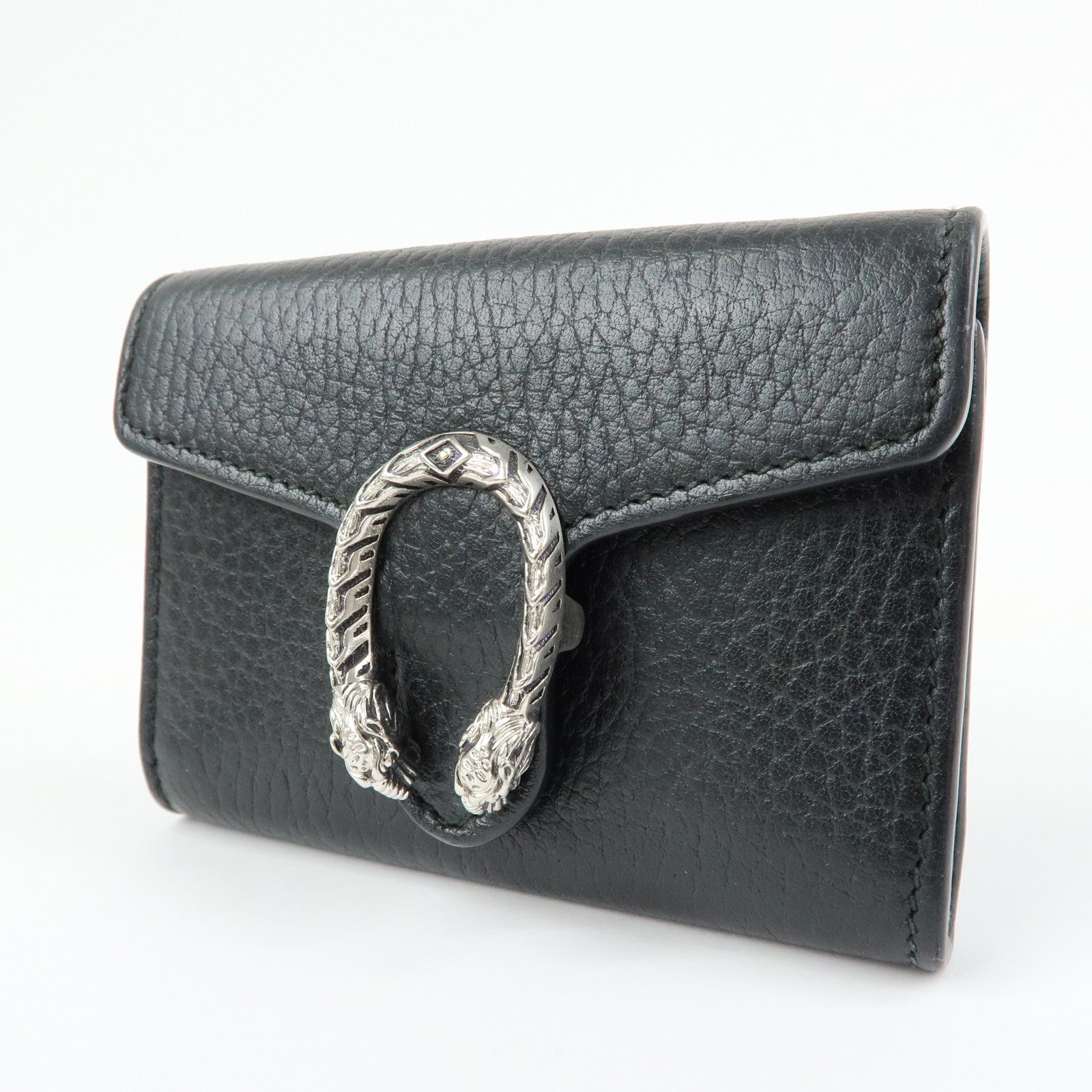 GUCCI Dionysus Leather Compact Wallet Coin Case Black 574930