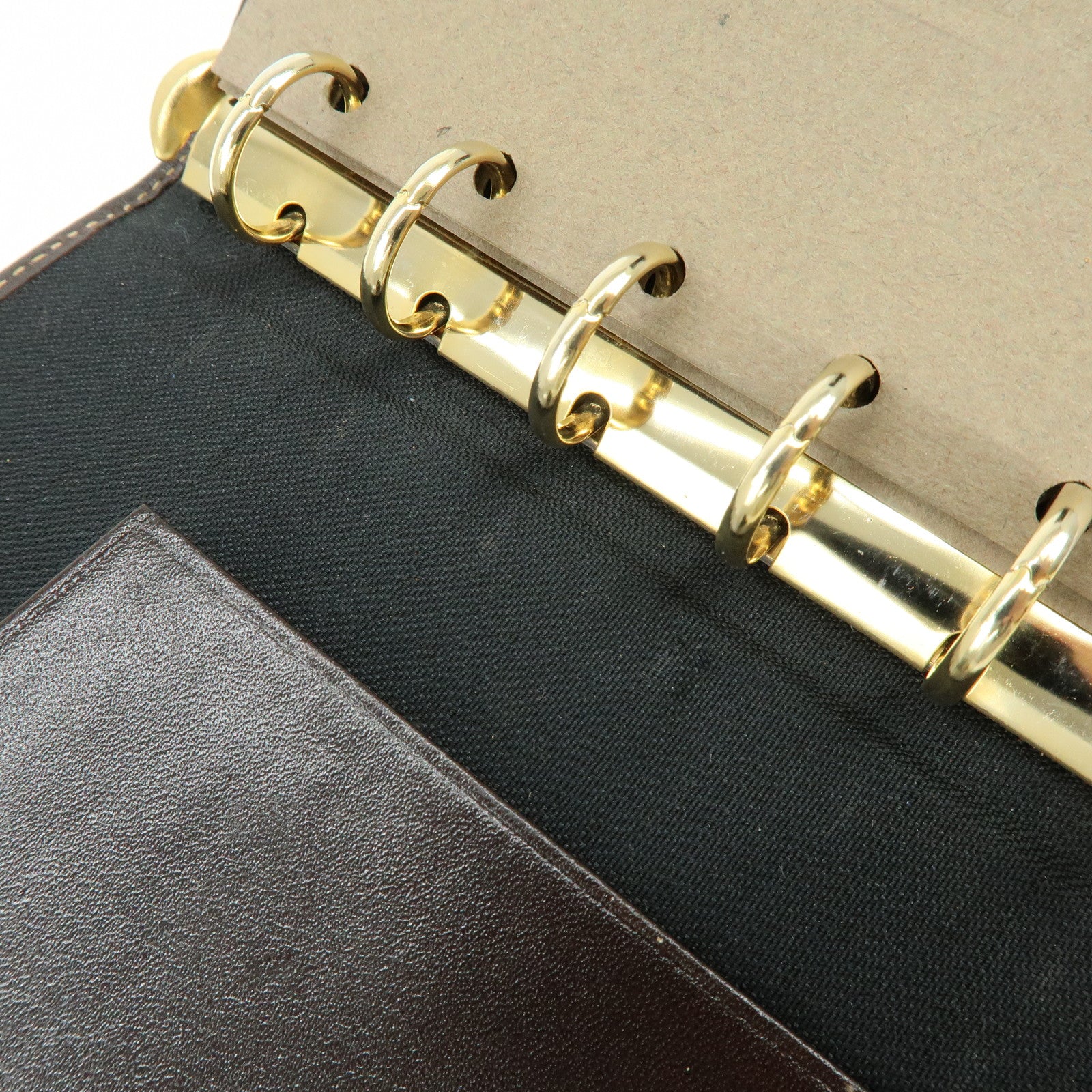 FENDI Zucca Canvas Leather Agenda Planner Cover Brown Black 30153