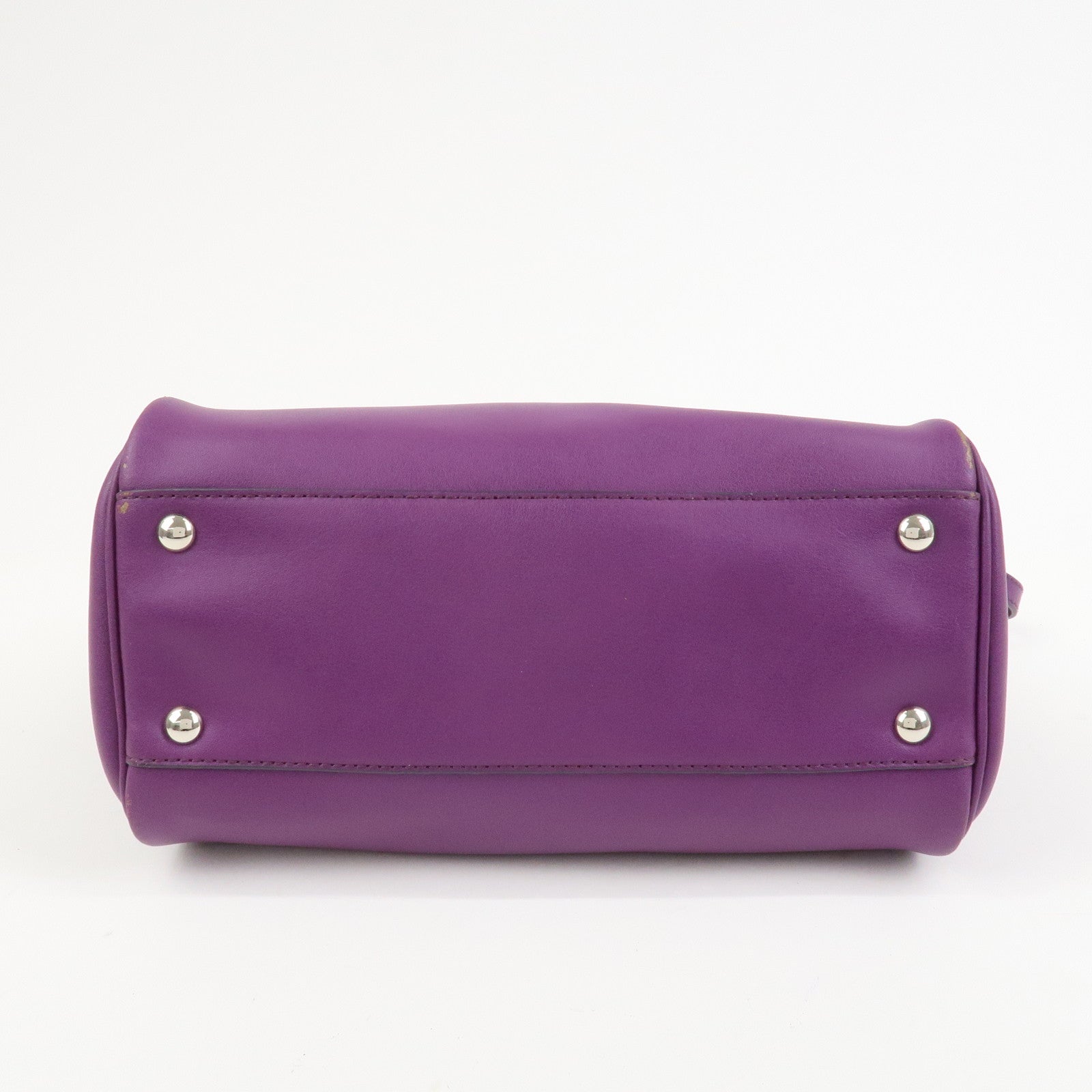 Ferragamo Leather 2Way Bag Hand Bag Shoulder Bag Tote Bag Purple