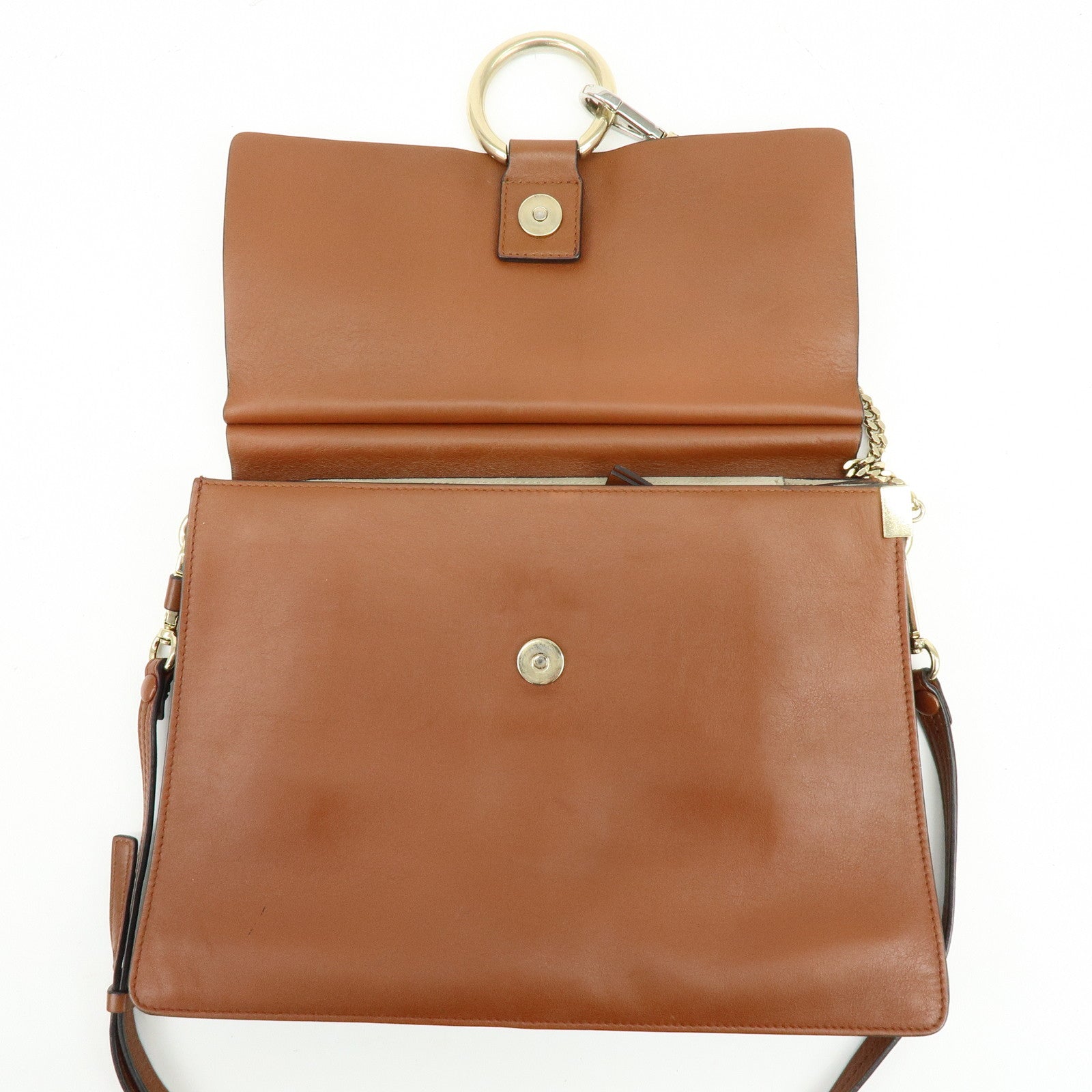Chloe Faye Suede Leather Shoulder Bag Crossbody Bag Brown